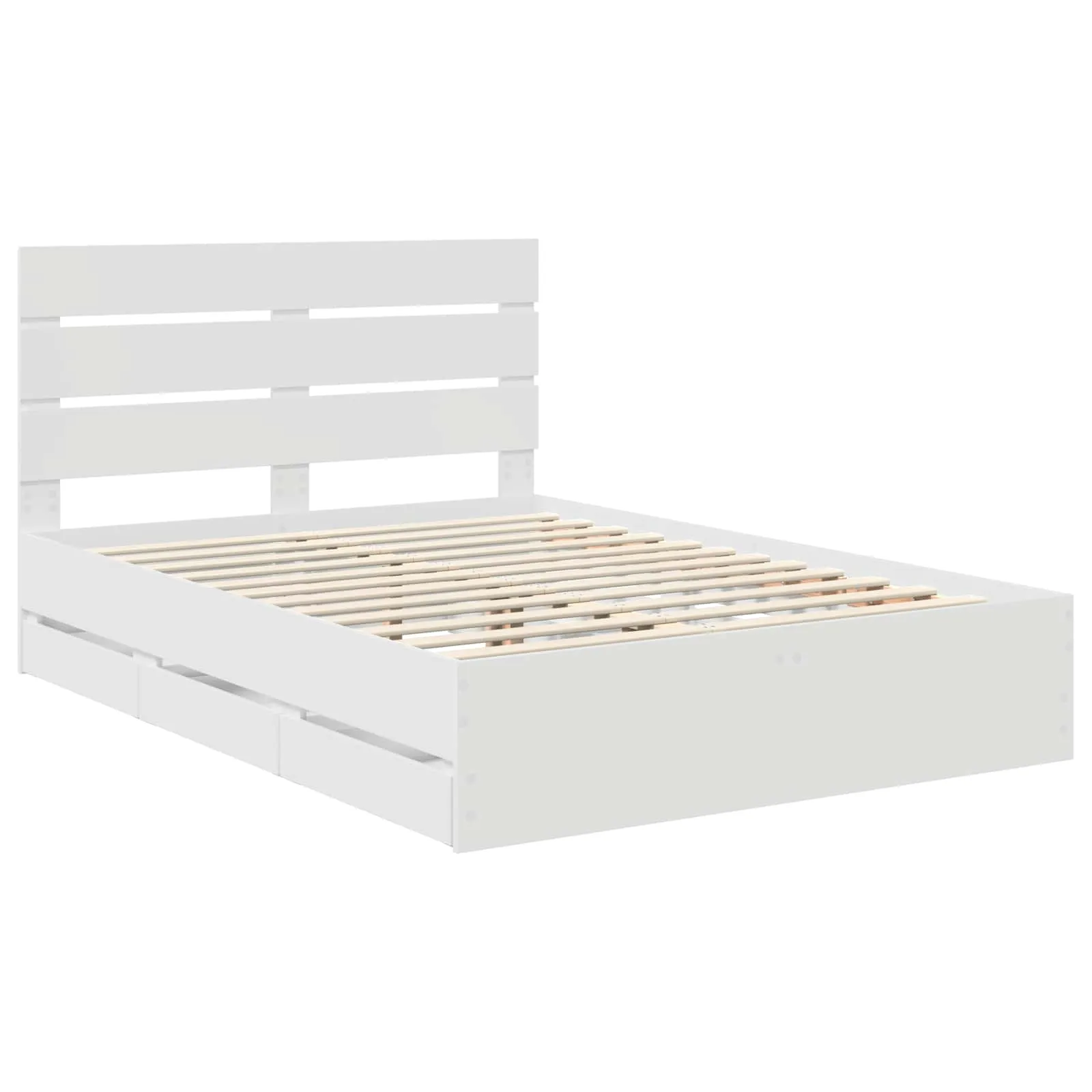 Bettgestell 206 x 153 x 100 cm Weiß