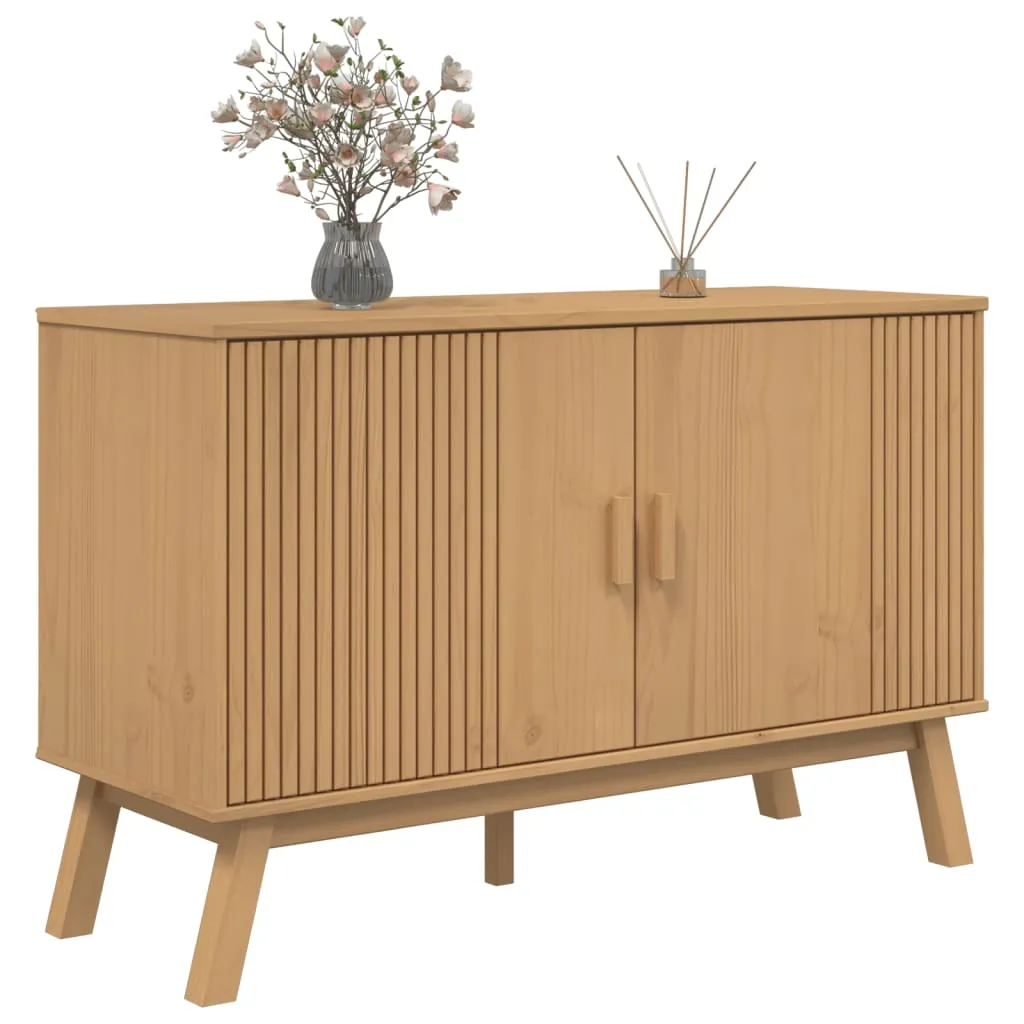 Sideboard aus massivem Kiefernholz Braun 114 x 43 x 73,5 cm