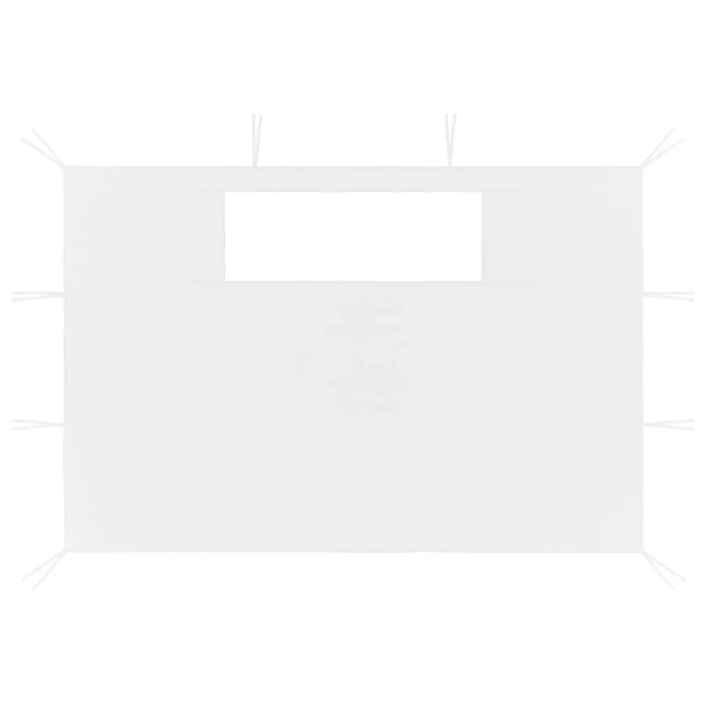 Pavillon-Seitenwand-Set Weiß 435x210 cm & 290x210 cm mit PVC-Fenster