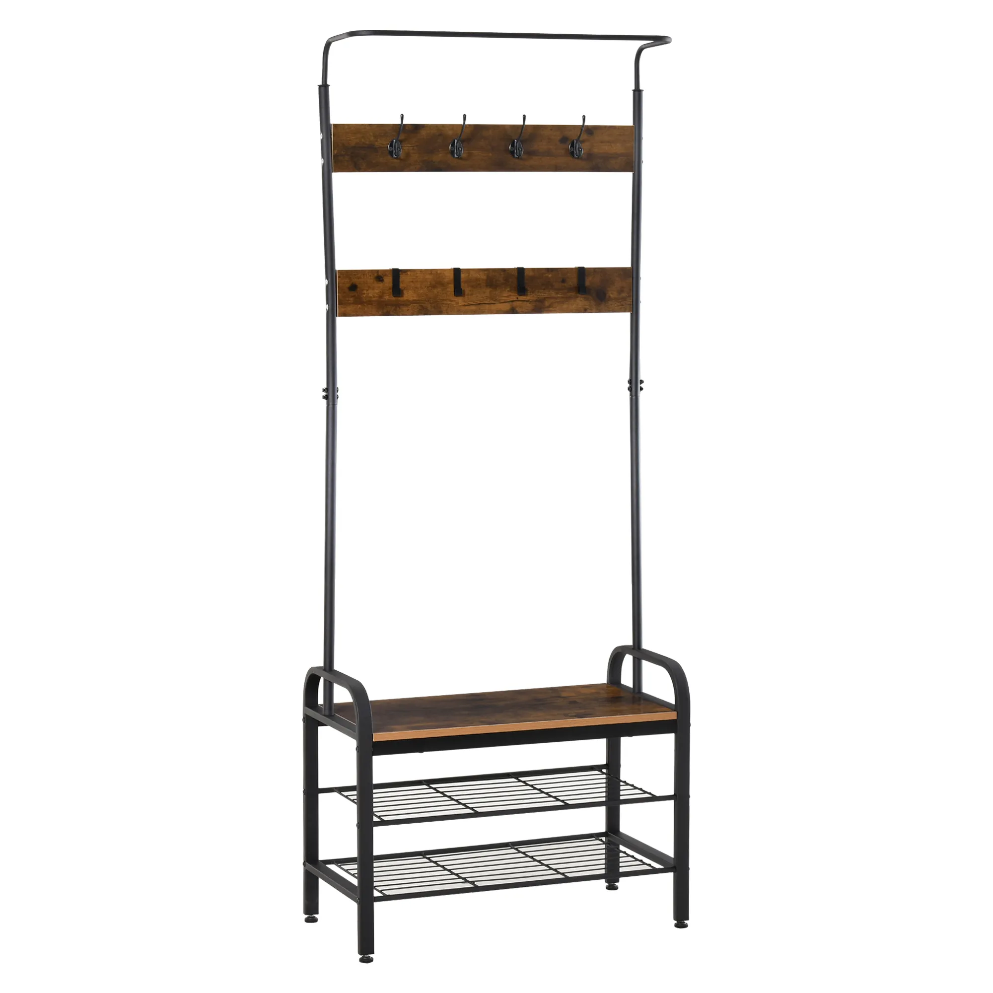 Elegante Garderobe Schwarz/Natur 72x34x185 cm