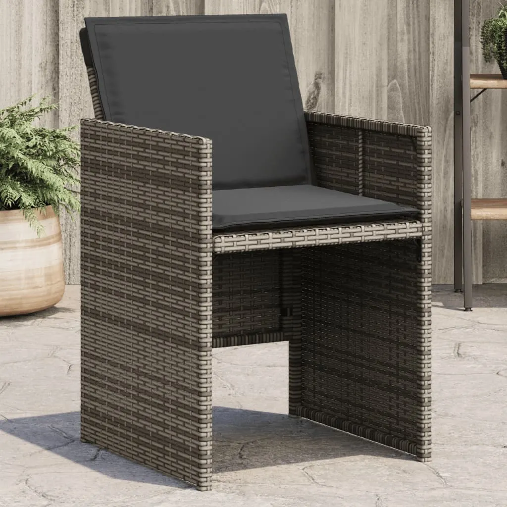 Gartenstuhl Grau 50,5 x 54 x 79 cm mit Kissen Dunkelgrau