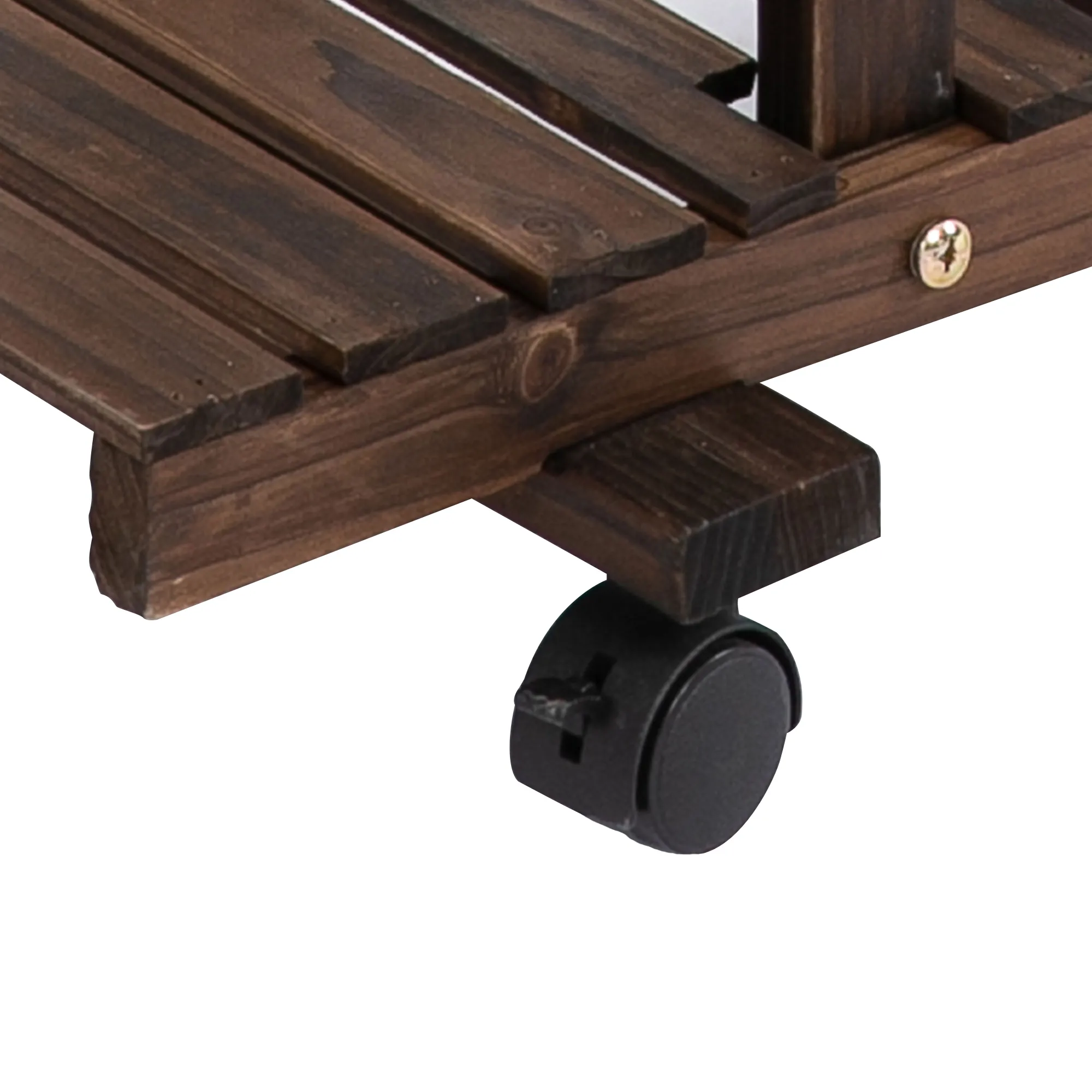 Mobile Blumentreppe 123,5L x 33B x 80H cm in Verkohlter Farbe