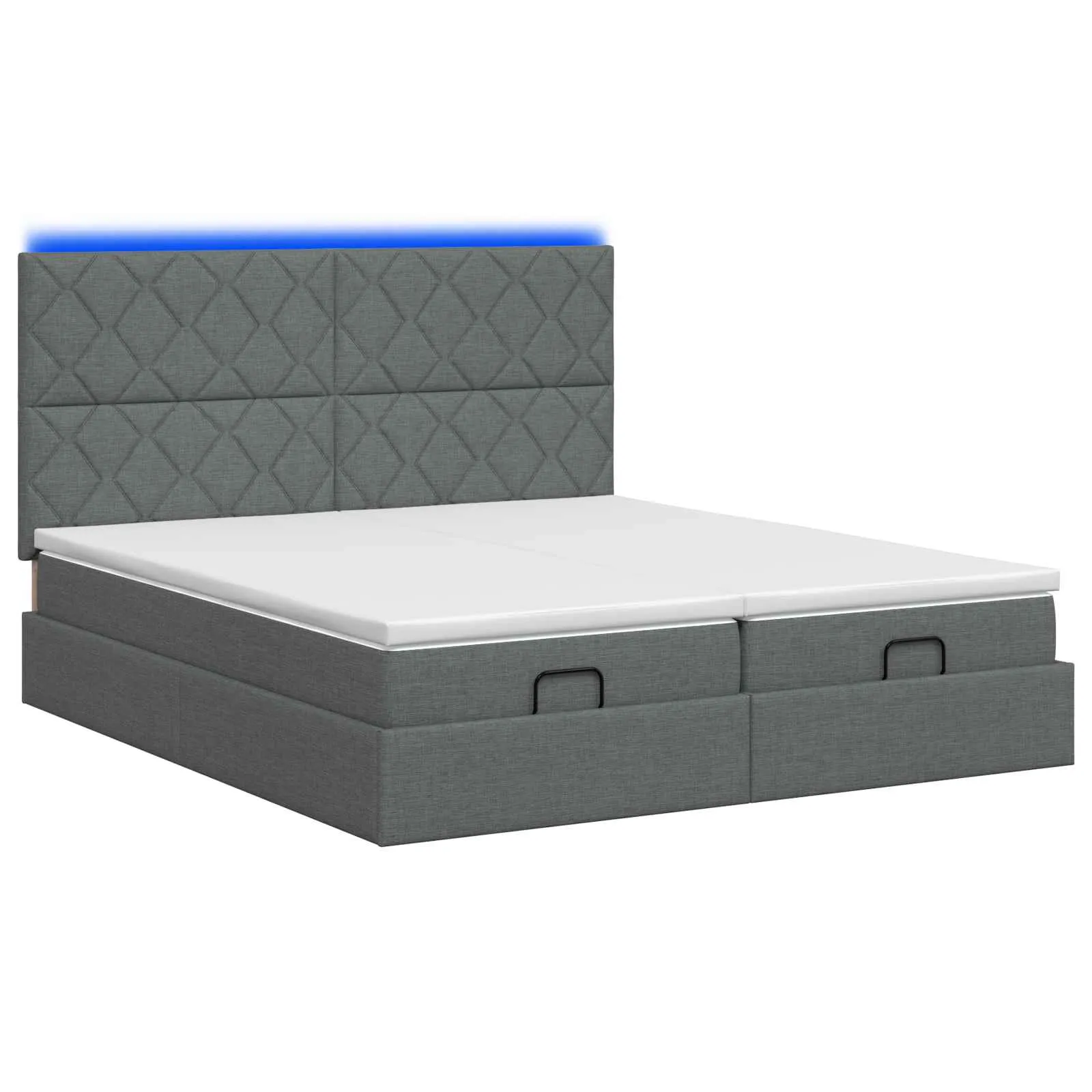 Ottoman Bett mit Matratze 200x200 cm Dunkelgrau