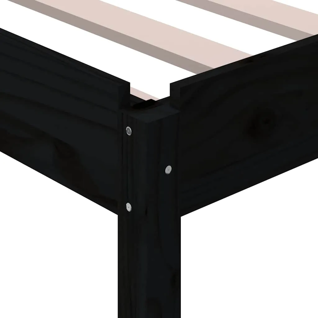 Stapelbett aus massivholz Schwarz 196,5 x 81,5 x 22 cm