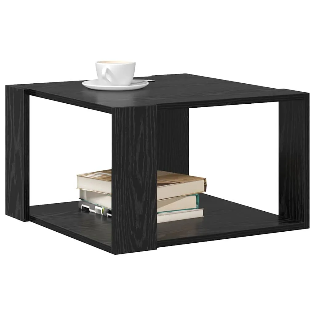 Moderner Couchtisch 51,5x51,5x30 cm Schwarz Massivholz-Optik