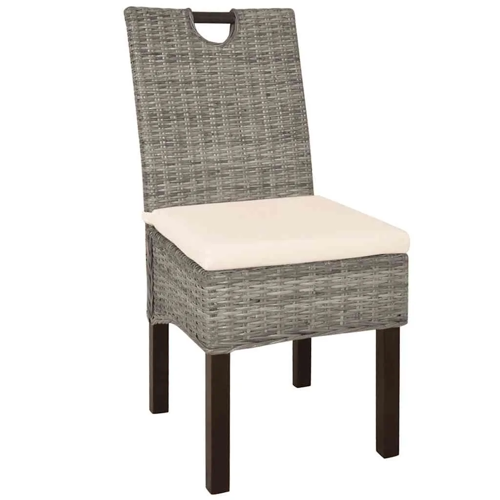 Esszimmerstuhl 2 Stk. Kubu-Rattan Mangoholz