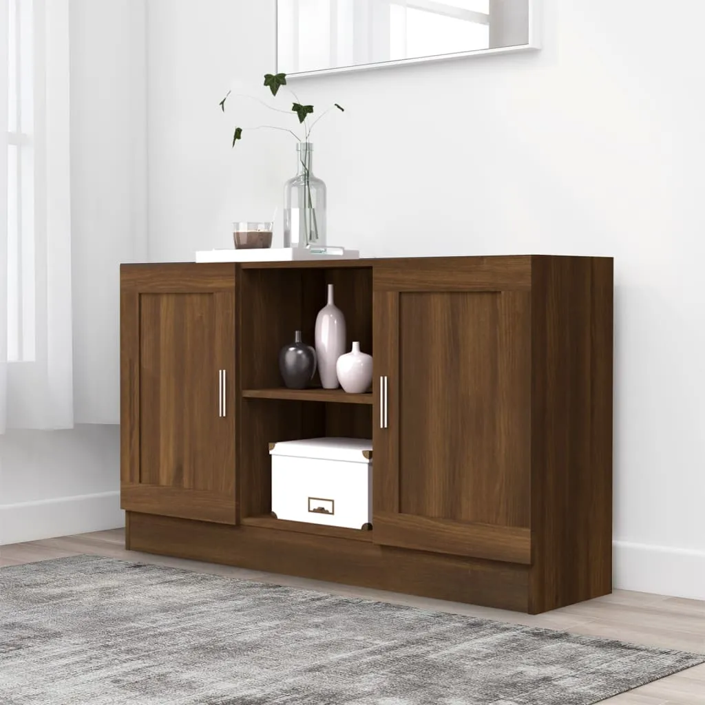 Sideboard Holzwerkstoff MDF 120 x 30,5 x 70 cm Braun Eichen-Optik