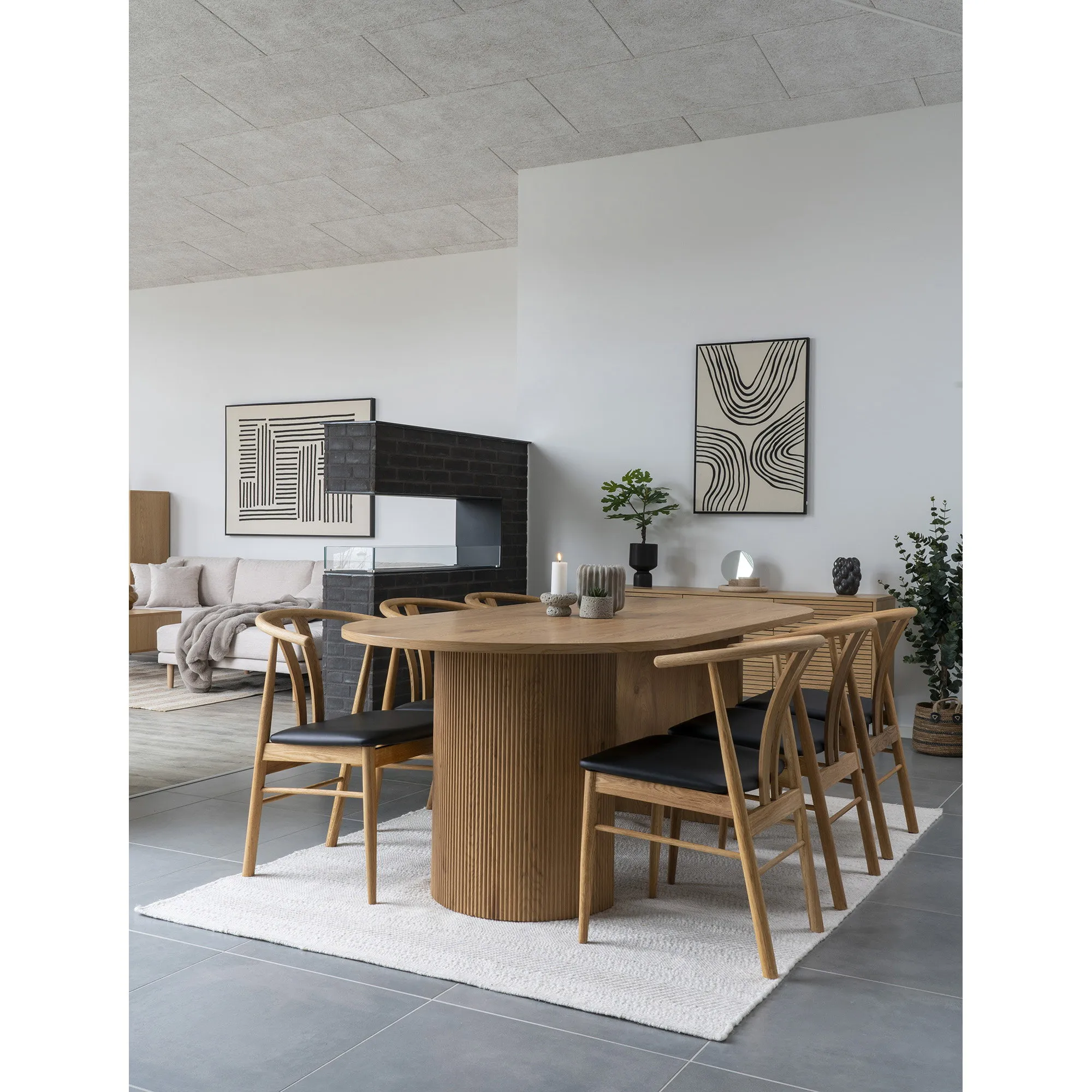 tinkaro Vase Steingut Schwarz