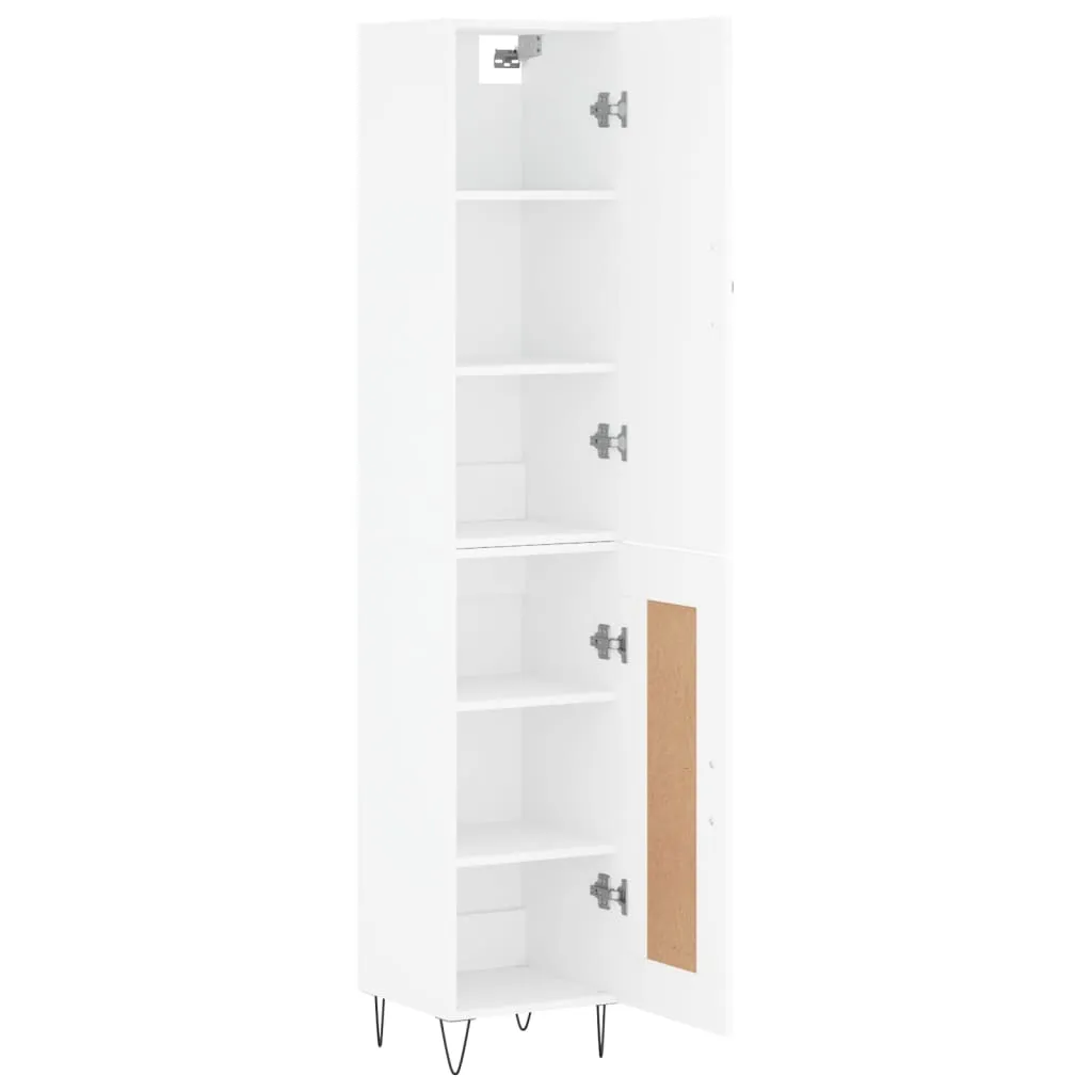 Elegantes Highboard in Weiß, 34,5 x 34 x 180 cm