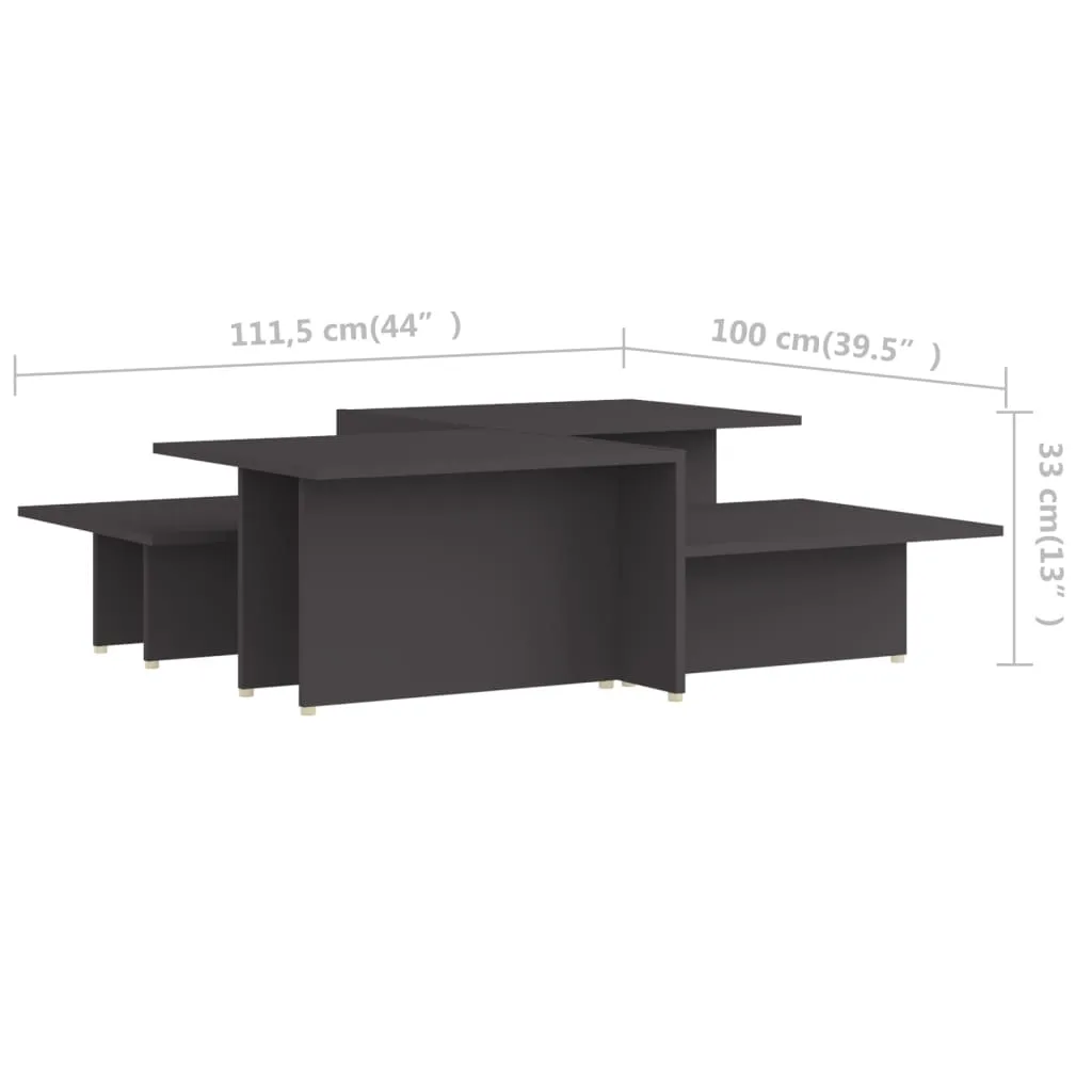 Couchtische 2 Stk. Grau 111,5x50x33 cm Holzwerkstoff
