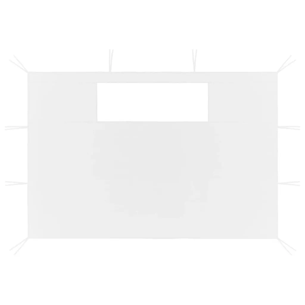 Pavillon-Seitenwand-Set Weiß 410x210 cm & 280x210 cm mit Fenster