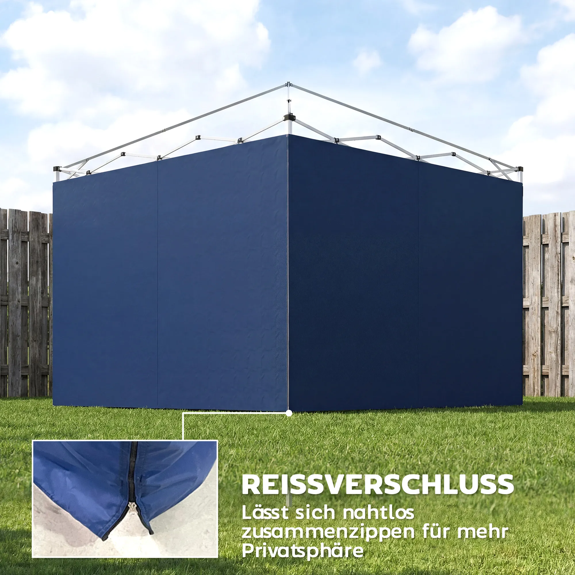 Seitenwände für 3x3m Gazebo Dunkelblau 3-teilig