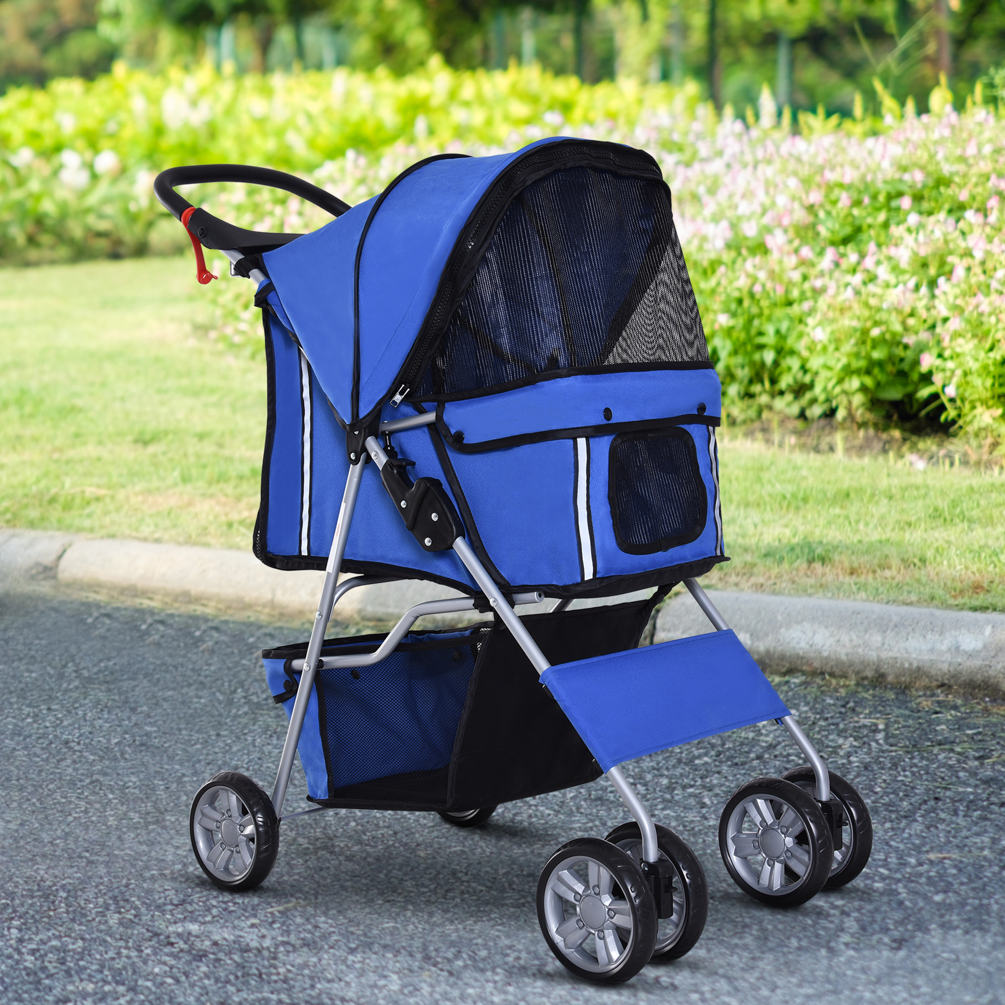 Hundebuggy klappbar für kleine Hunde bis 10kg, Blau
