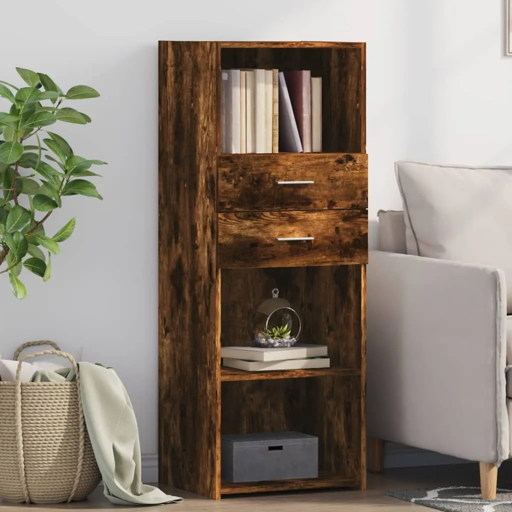 Klassisches Highboard 45 x 42,5 x 124 cm in Räuchereiche