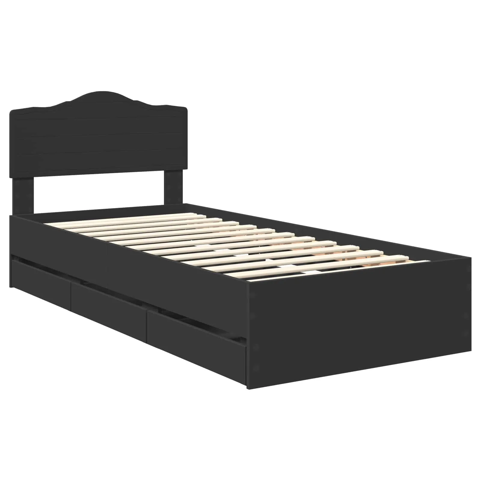 Bettgestell 196 x 78 x 90 cm Schwarz