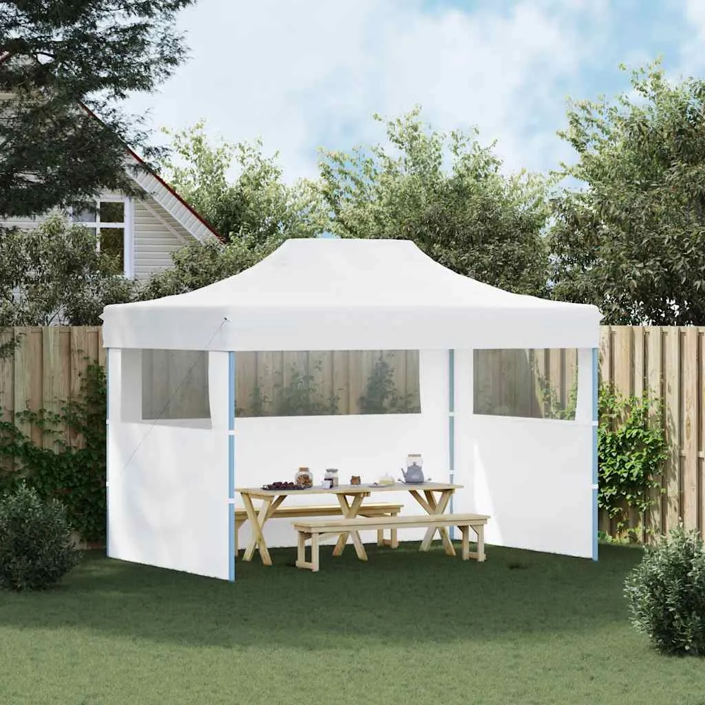 Faltbares Partyzelt Weiß 280x410x315 cm mit UV- und Wasserbeständigem Dach
