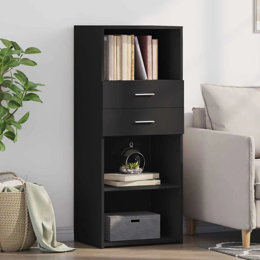 Klassisches Highboard 50 x 42,5 x 124 cm Schwarz Holzwerkstoff