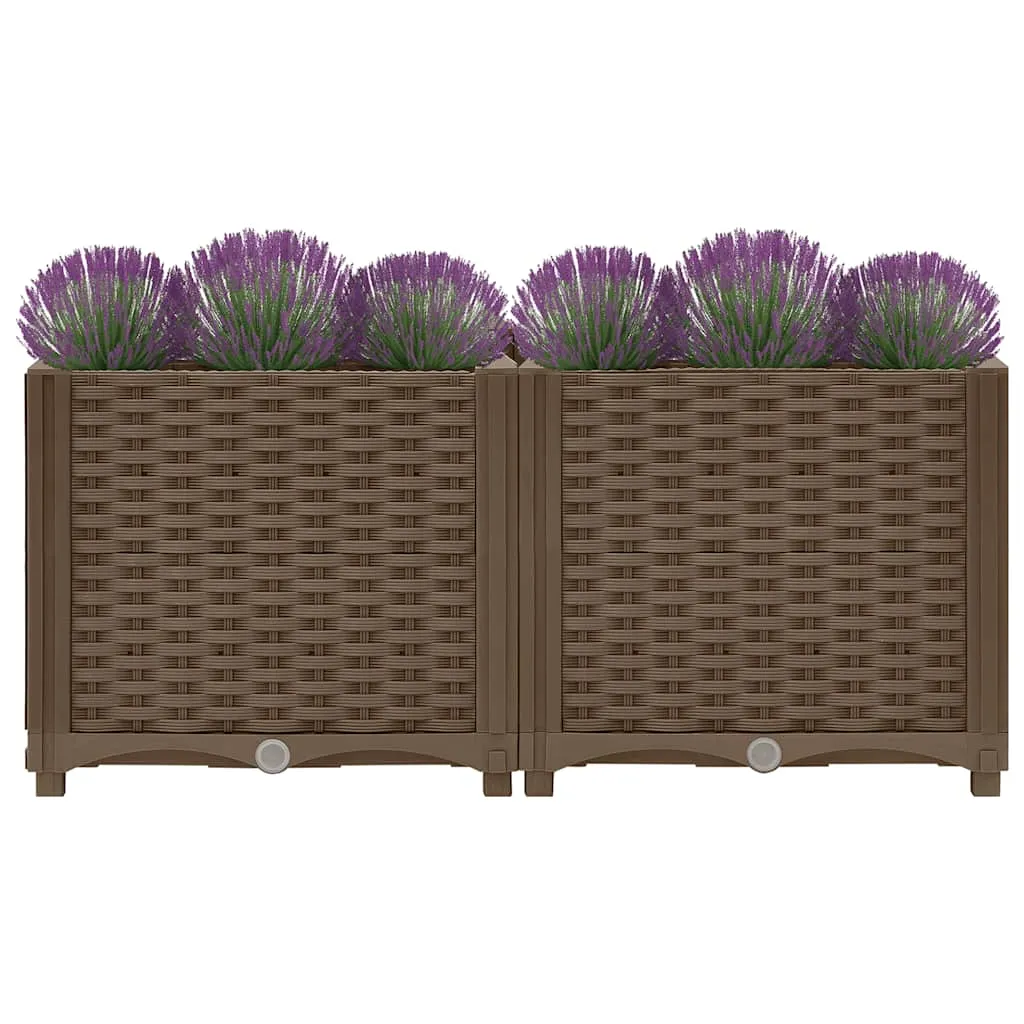 Hochbeet aus PP Braun 80 x 40 x 38 cm