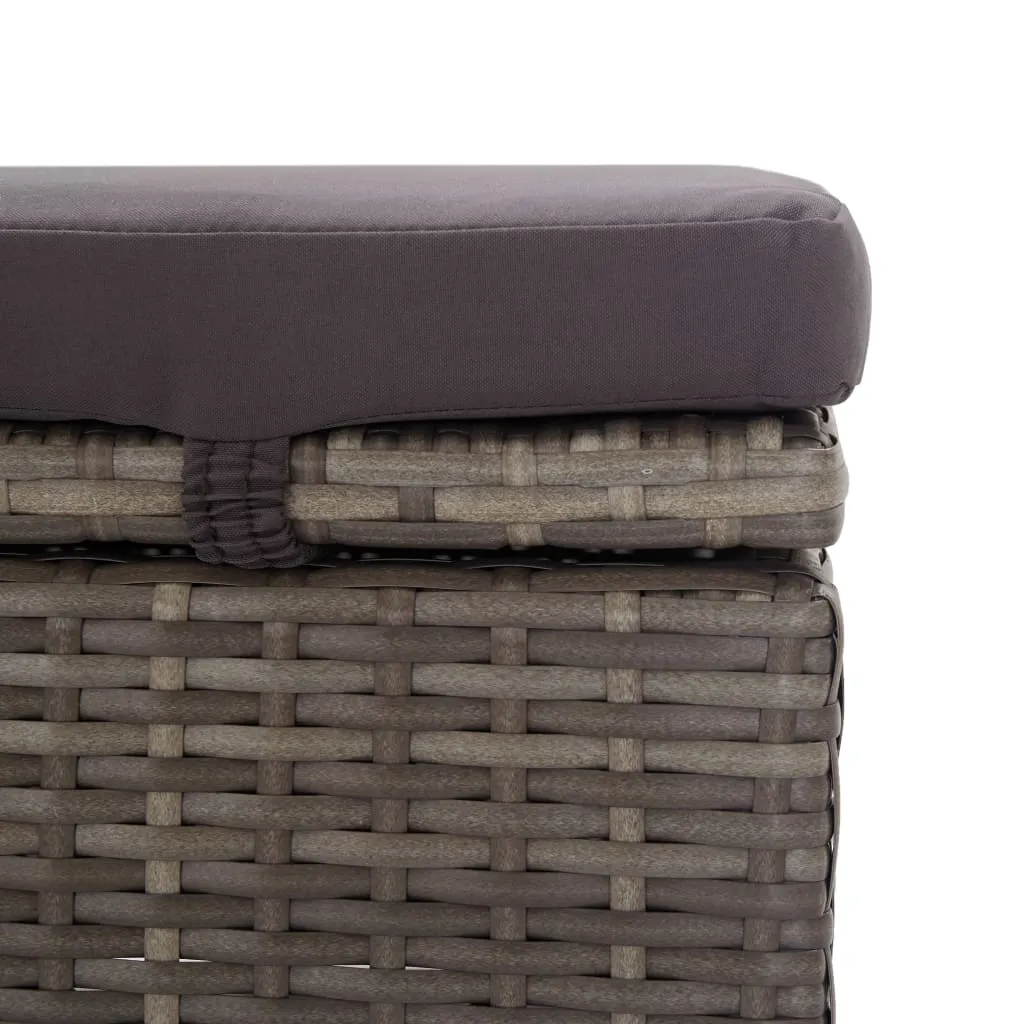 Sonnenliege aus PE-Rattan 195x60x110 cm in Grau