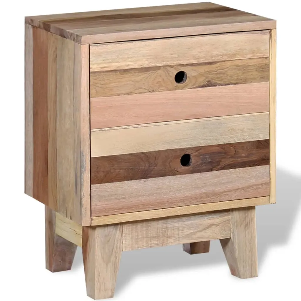 Nachttisch aus massivem Altholz Beige 30 x 40 x 50 cm
