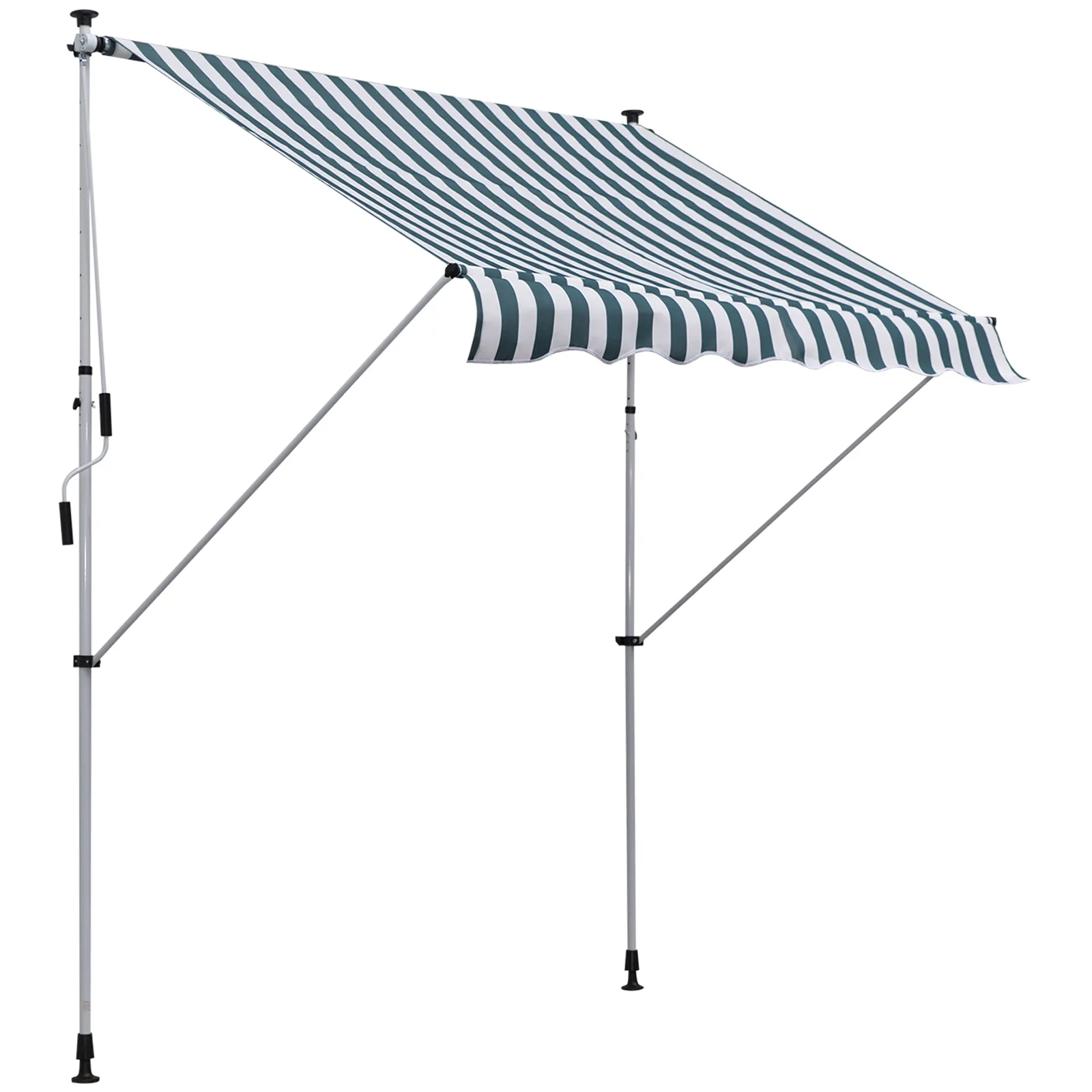 Gelenkarmmarkise 200x150x170-280 cm Grün-Weiß
