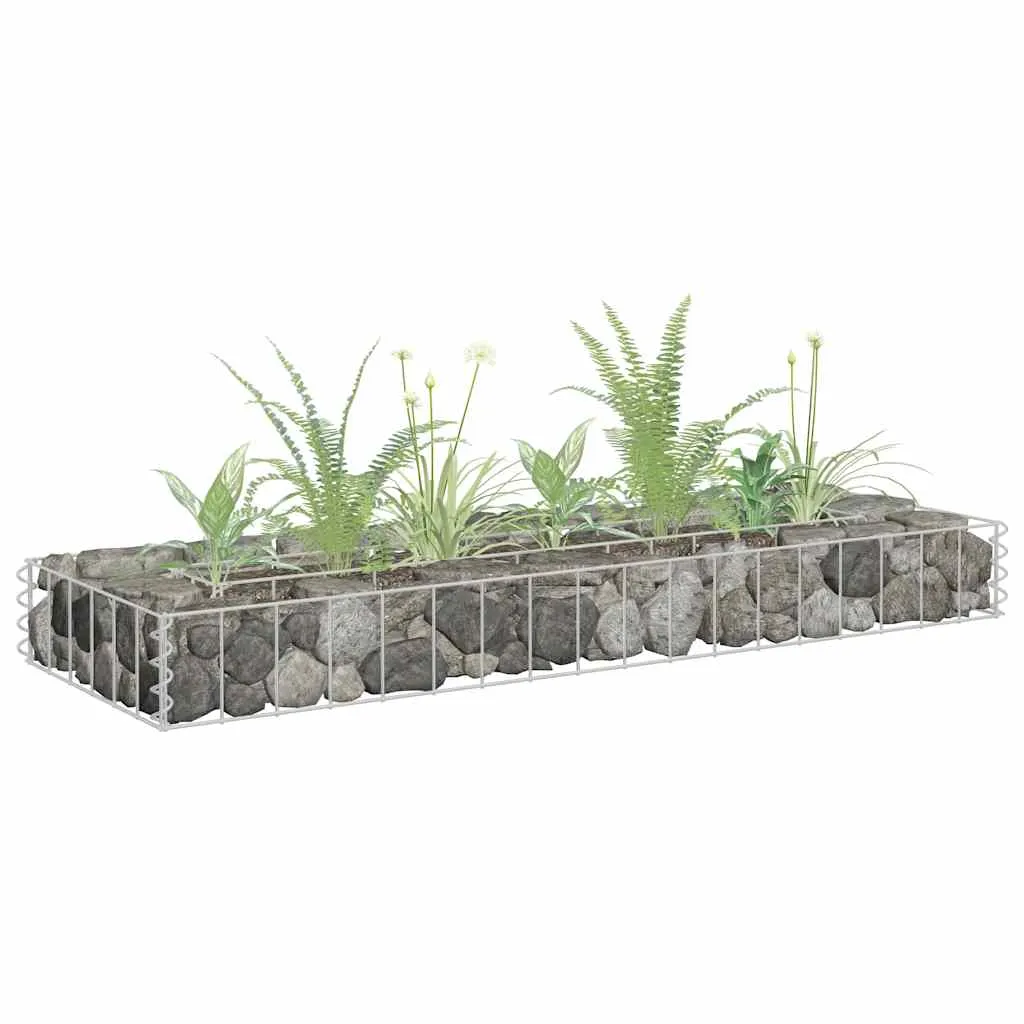 Gabionen-Hochbeet 90x30x10 cm Silber verzinkter Stahl