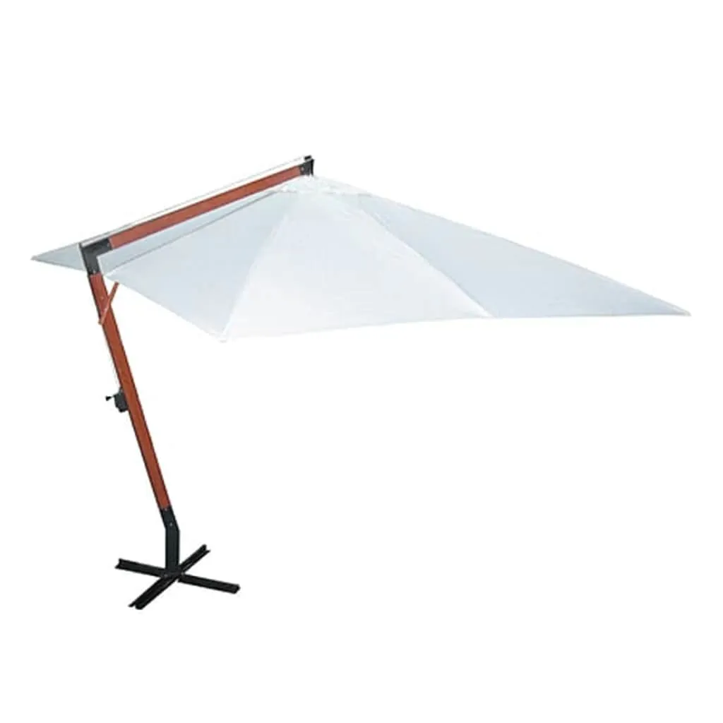 Weißer Ampelschirm 3 x 4 Meter mit Massivholz Schirmmast | Weiß