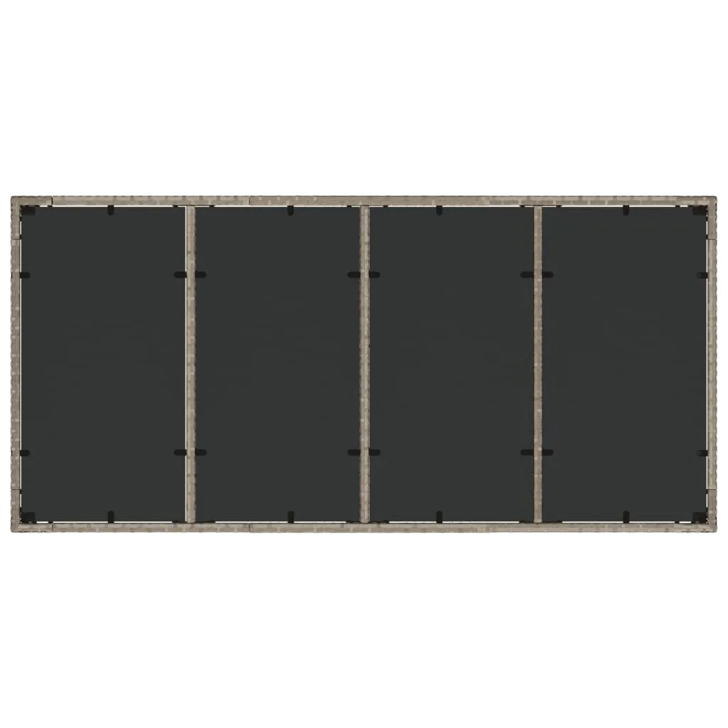 Gartentisch Hellgrau 190 x 90 x 75 cm aus PE-Rattan und Hartglas