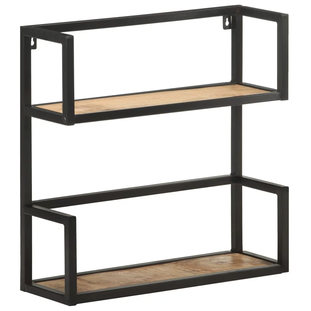 Wandregal 60x20x60 cm Raues Mangoholz