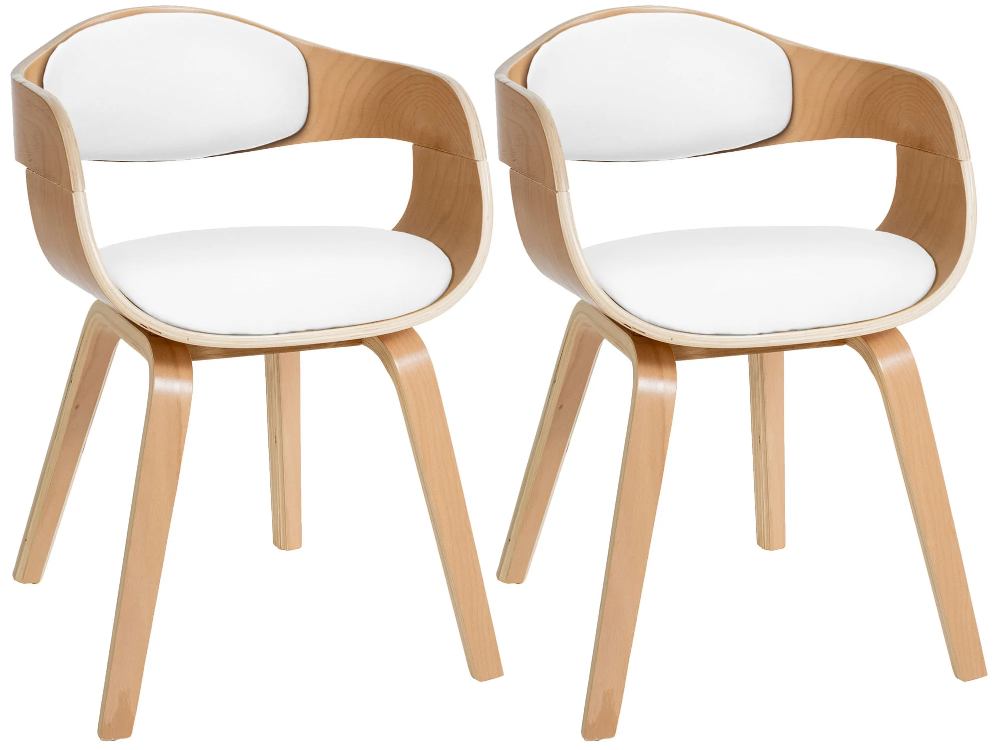 2er Set Stühle 46x49x73 cm natura/weiß