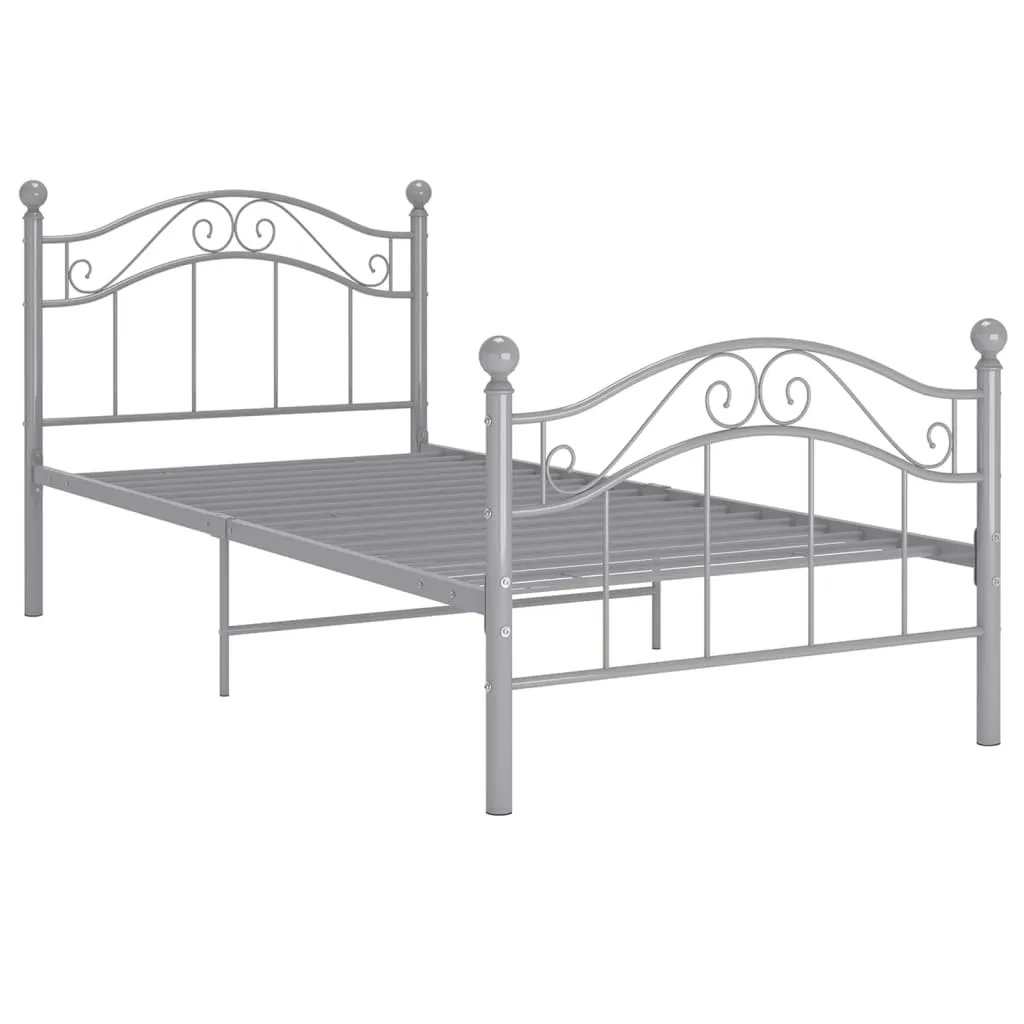 Einzelbett Metallgestell 209x97x92,5 cm Grau