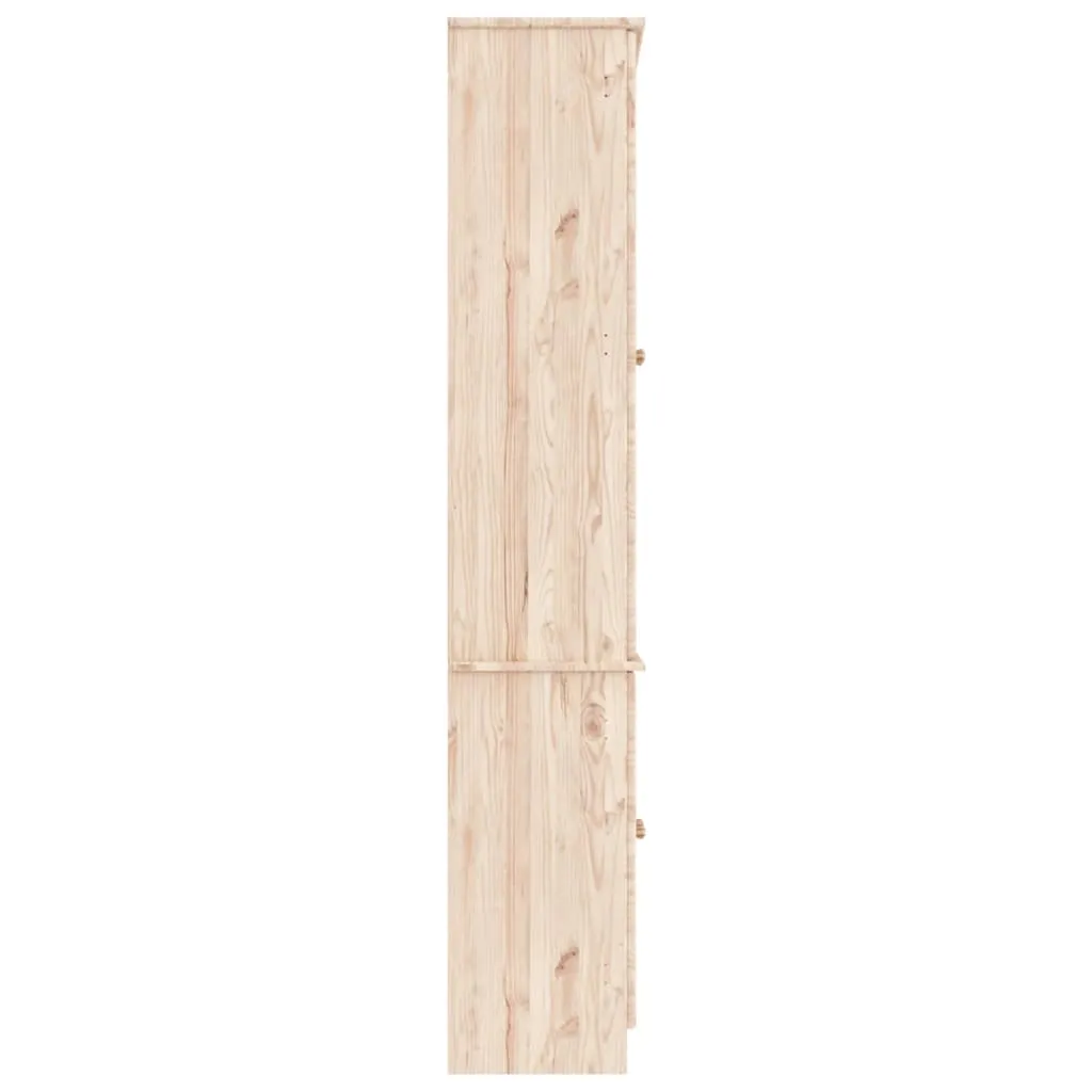 Holzvitrine aus Massivholz, 77 x 35 x 186,5 cm, unbehandelt