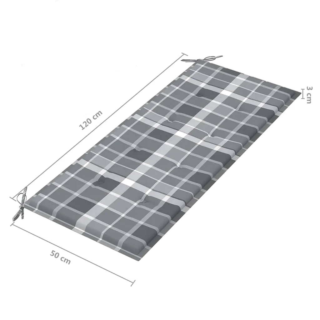 Gartenbank aus massivem Eukalyptusholz 120 x 60 x 89 cm mit Auflage