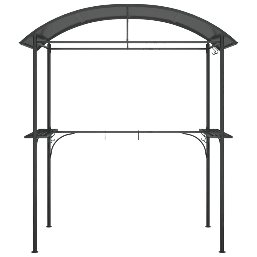 Grillpavillon Anthrazit 220 x 115 x 230 cm mit Stahlrahmen und PC-Dach