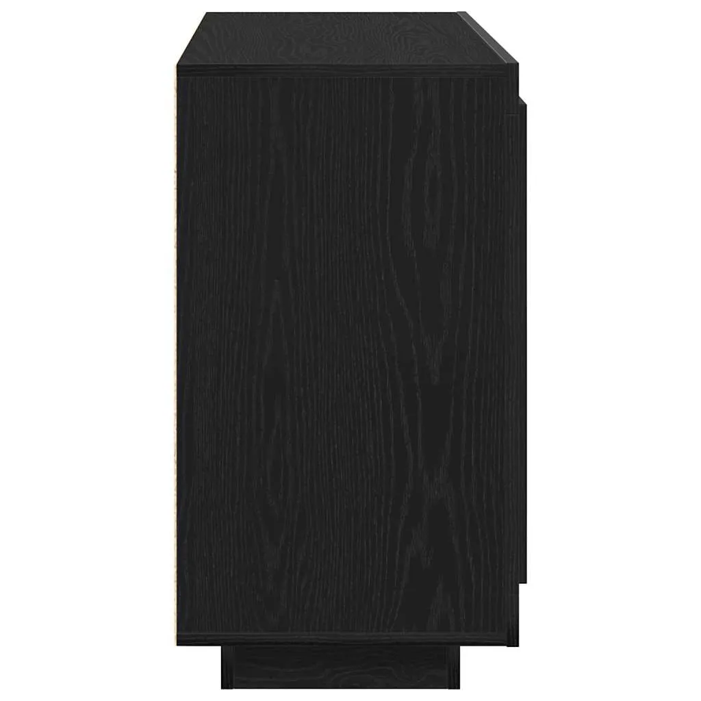 Sideboard Schwarz Eichen-Optik 80 x 40 x 75 cm Holzwerkstoff