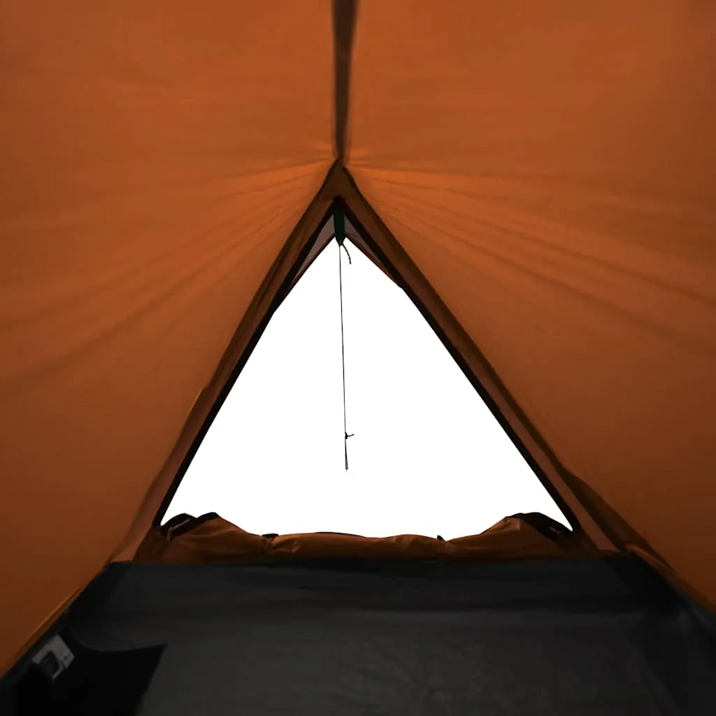 Campingzelt 200x120x88/62 cm Grau und Orange für 2 Personen