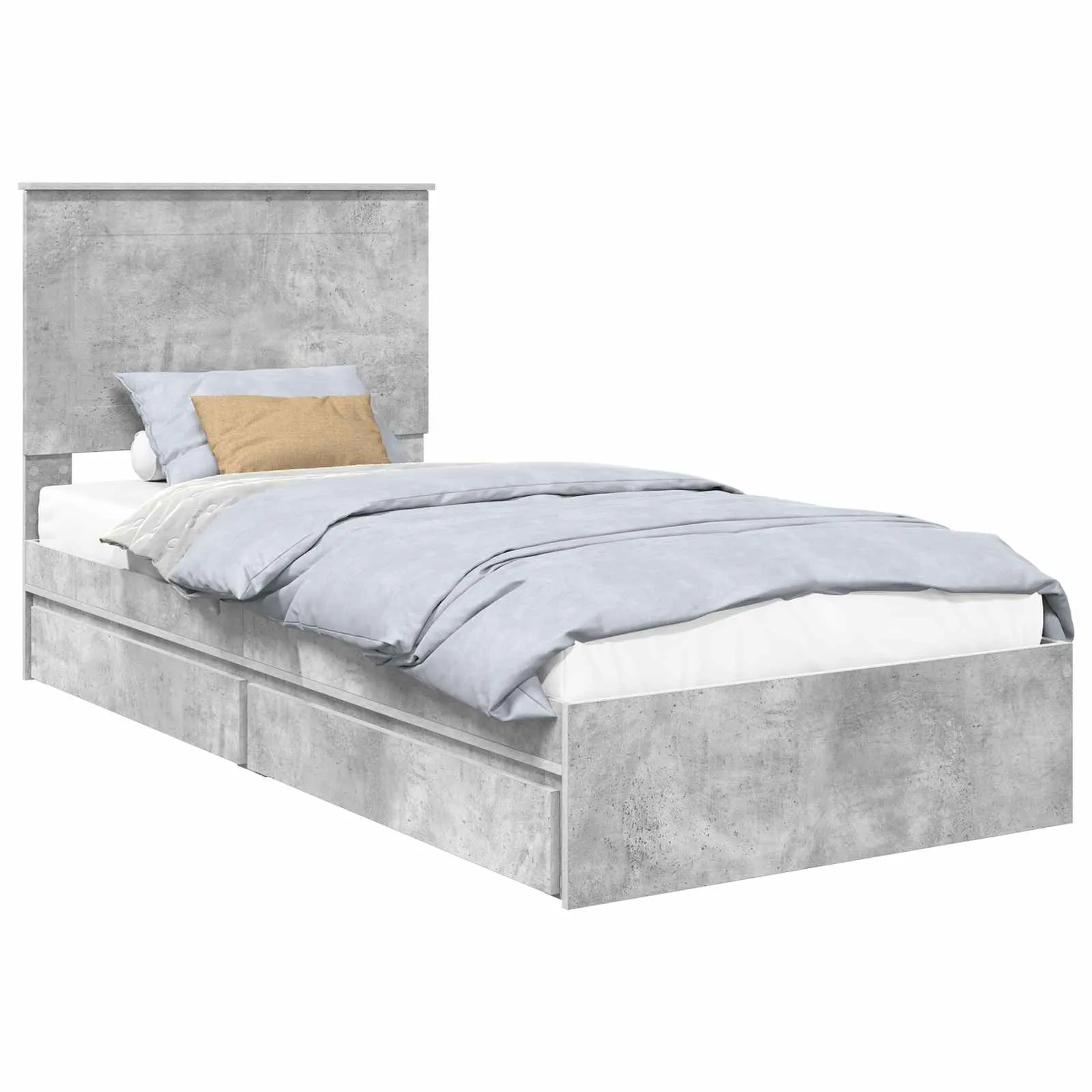 Aufbewahrungsbett 90 x 190 cm Beton Grau
