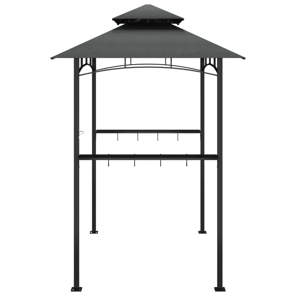 Grillpavillon Anthrazit 240x150x243 cm mit Stahlrahmen und Polyester-Dach