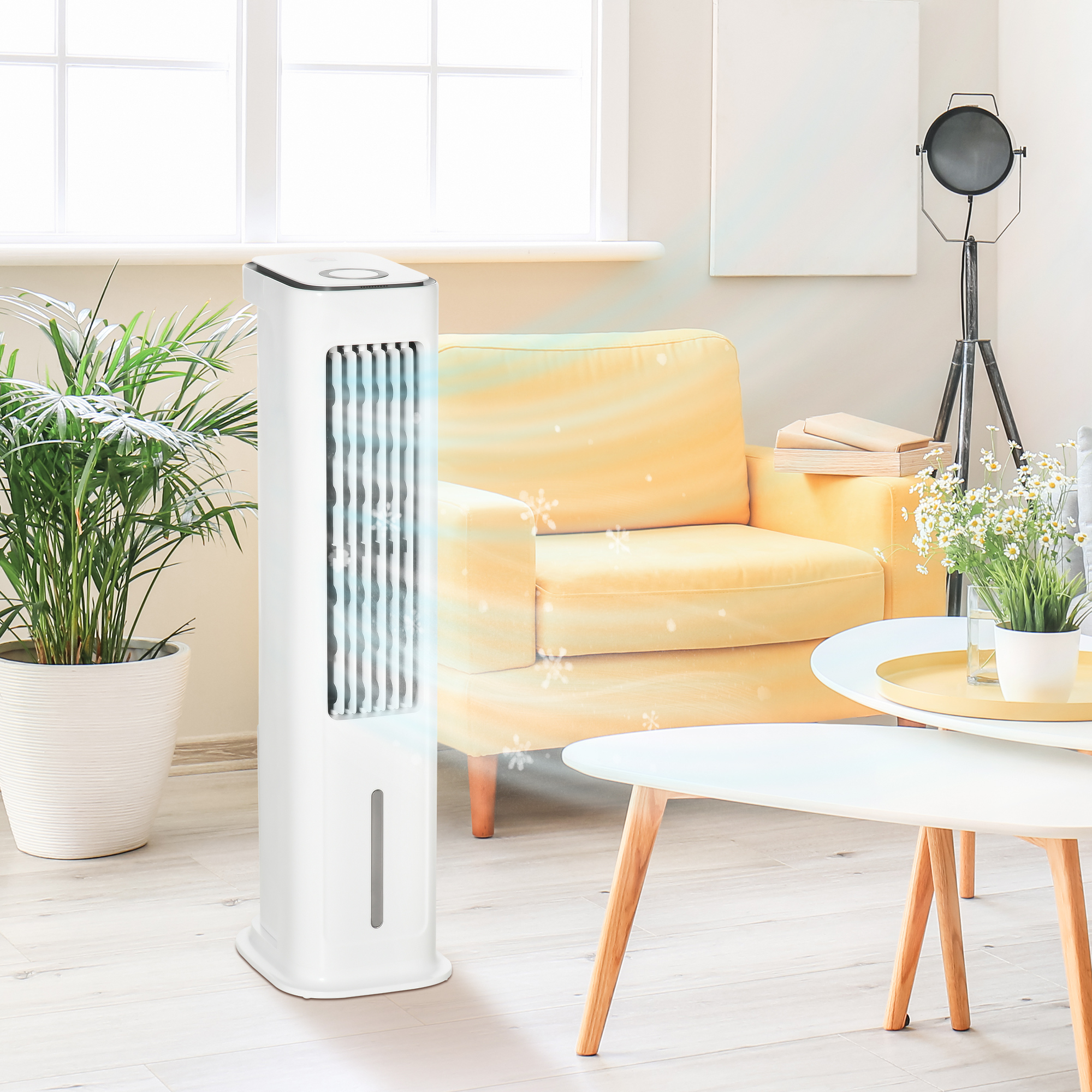 2 in 1 Luftkühler mit Wasserkühlung 5L Wassertank, 12h Timer, für 20 ㎡