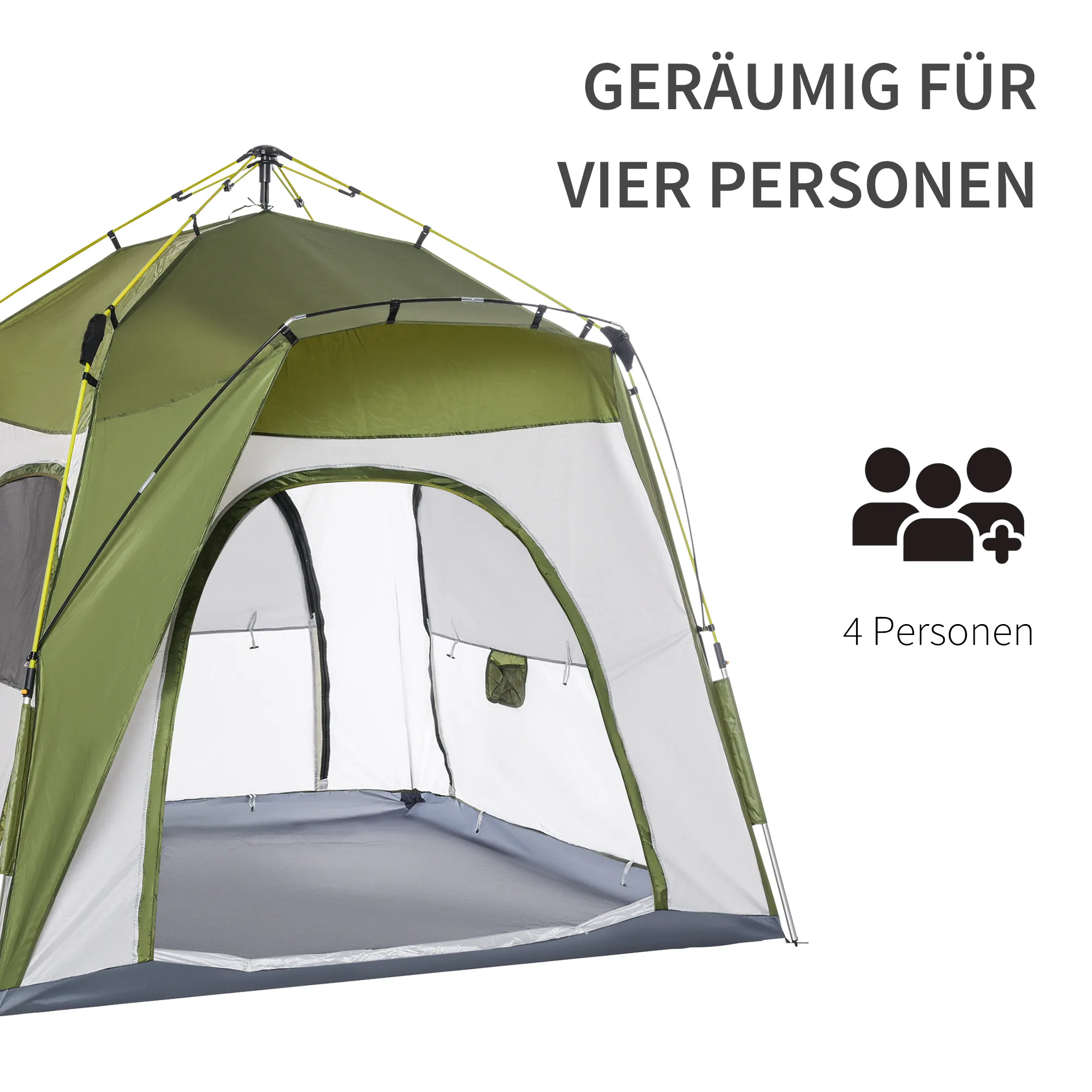 Kuppelzelt 3 Personen 240x240x200 cm Grün