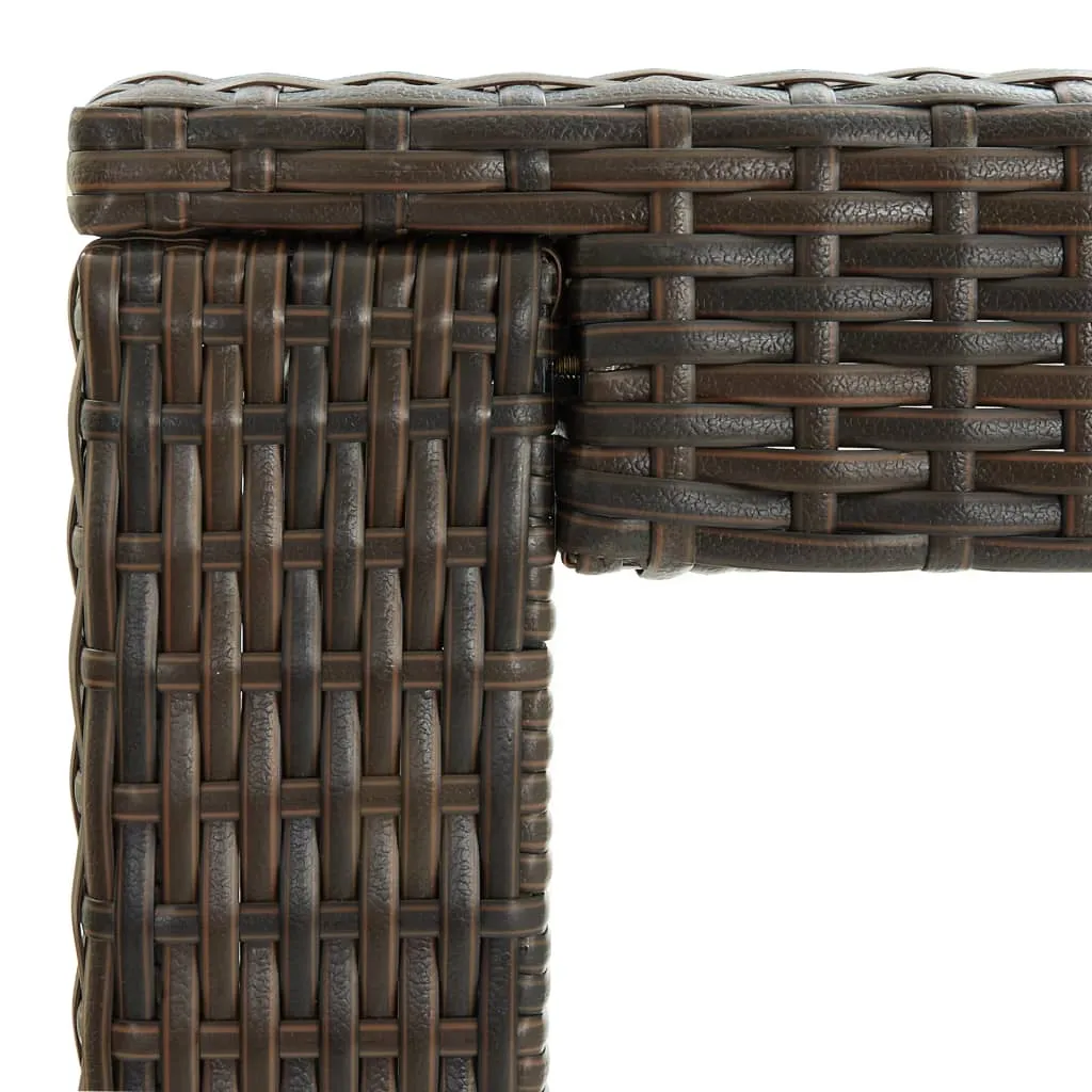 Bartisch Braun 140,5 x 60,5 x 110,5 cm mit PE-Rattan und Stahlgestell