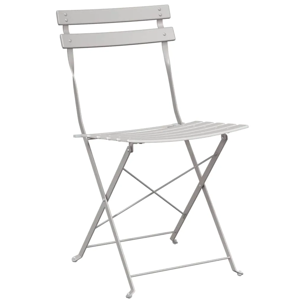 Stahl-Falt-Bistro-Set Beige 50 x 50 x 71 cm