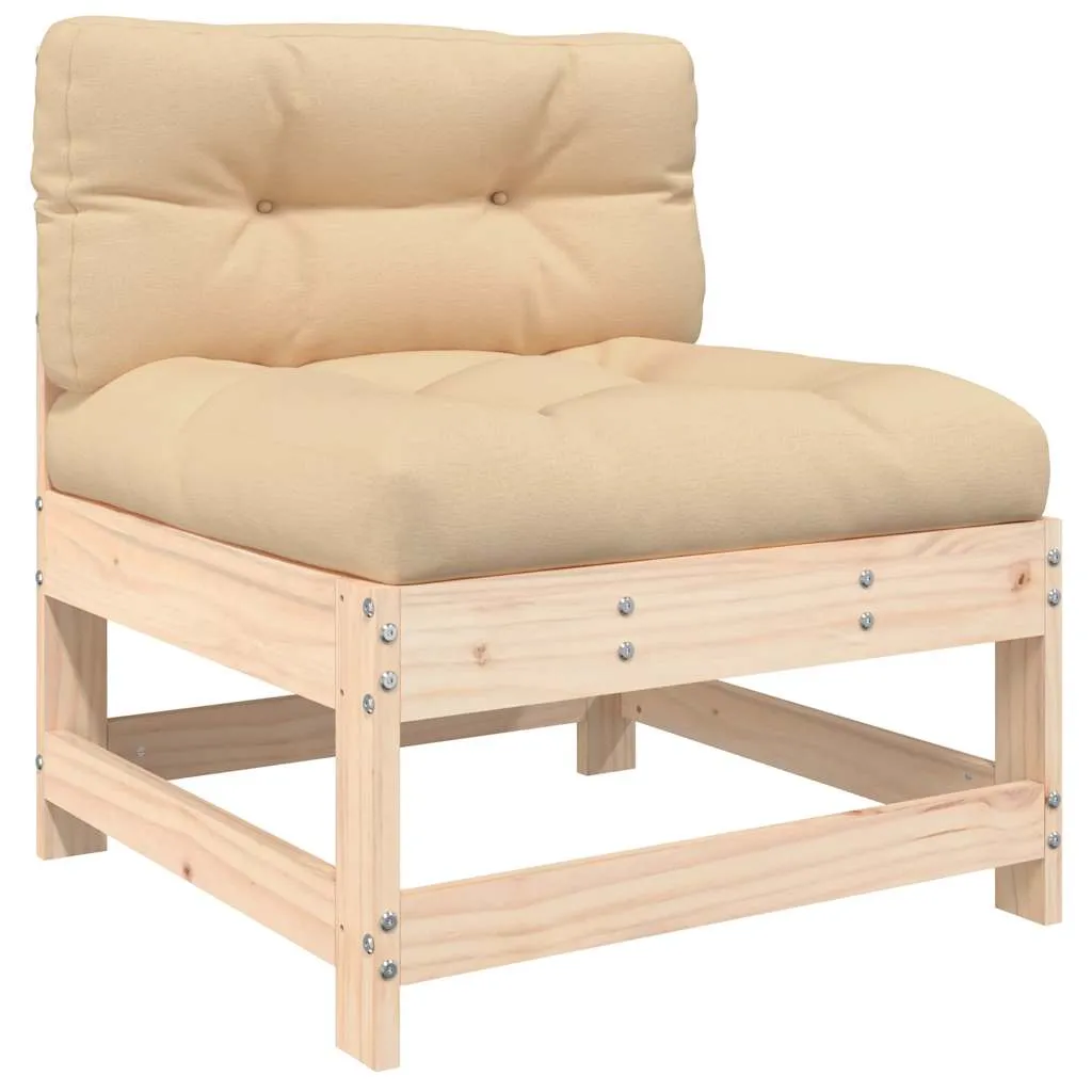Modulares Gartensofa aus Massivholz, 62 x 62 x 70,5 cm, Beige