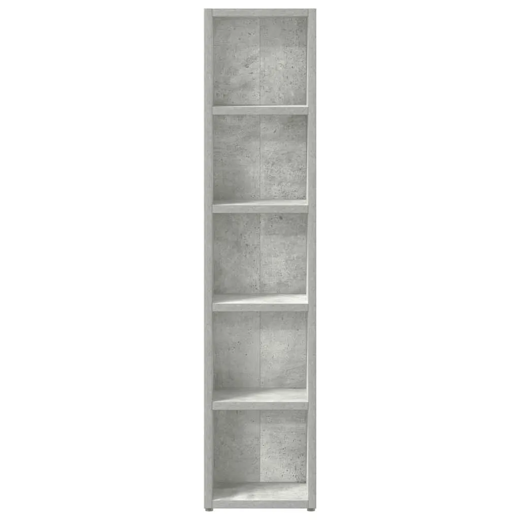 CD-Regal Betongrau 21x16x93,5 cm aus Holzwerkstoff