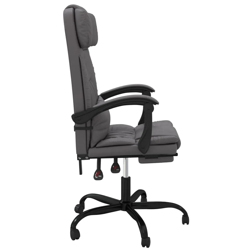 Trendiger Bürostuhl Grau 63x56x(112,5-122) cm mit Kunstleder und Metallgestell
