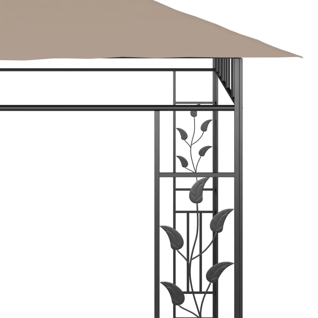Pavillon mit Moskitonetz 6x3x2,73 m Taupe