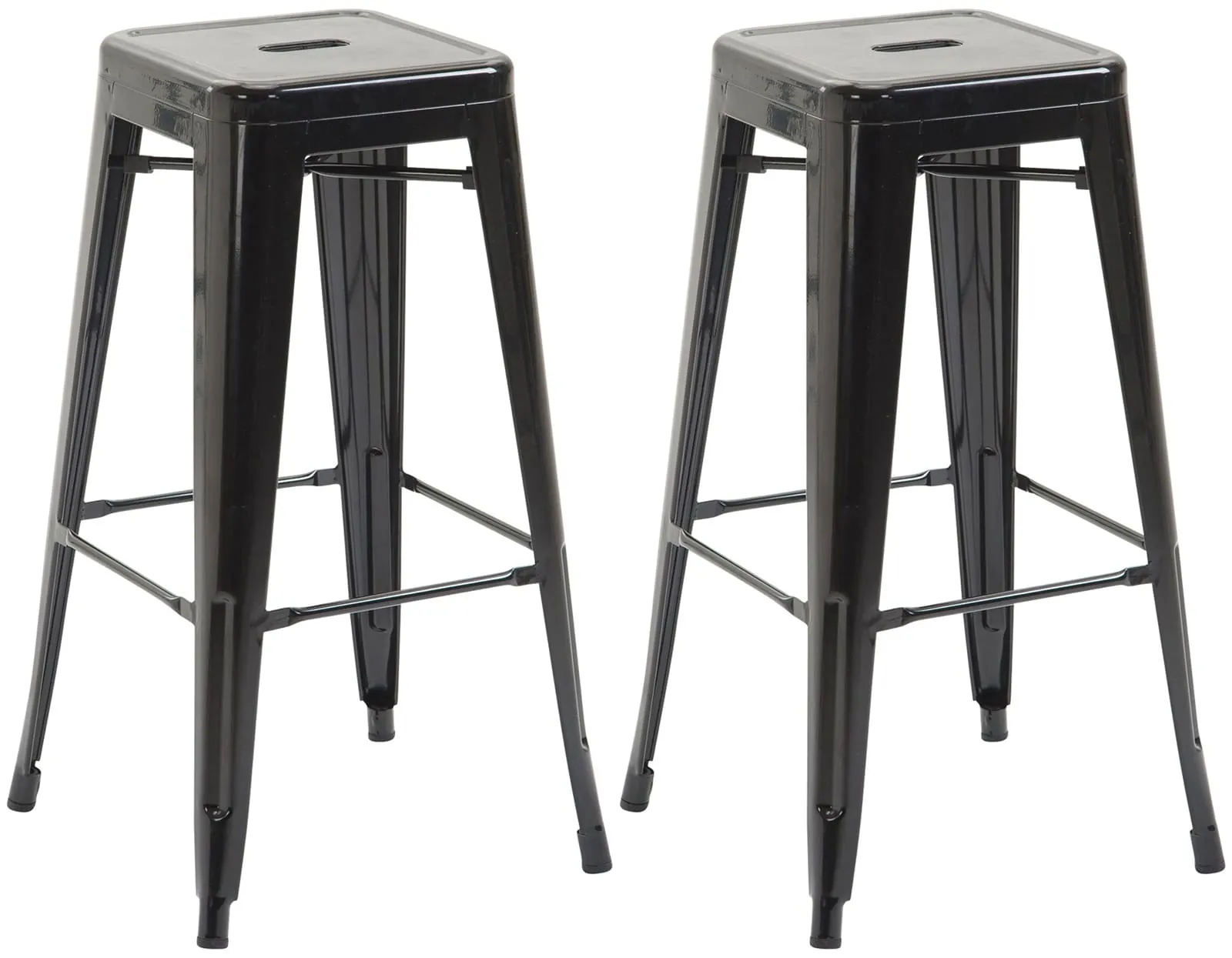 Barhocker Joshua V2 2er Set 76x43x43 cm schwarz