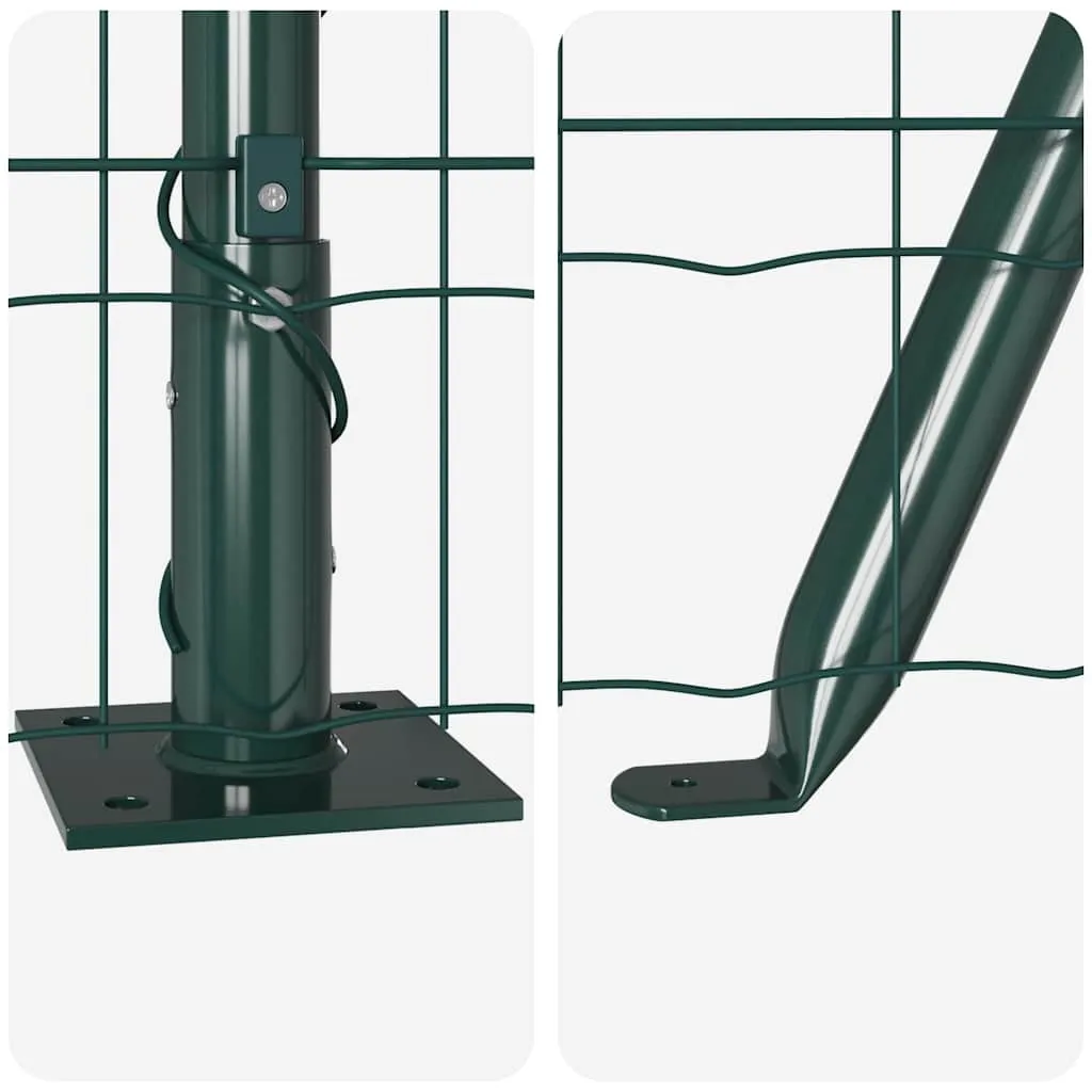 Outdoor-Zaunpaneel-Set 2500 x 3,2 x 60 cm Grün aus Stahl und PVC