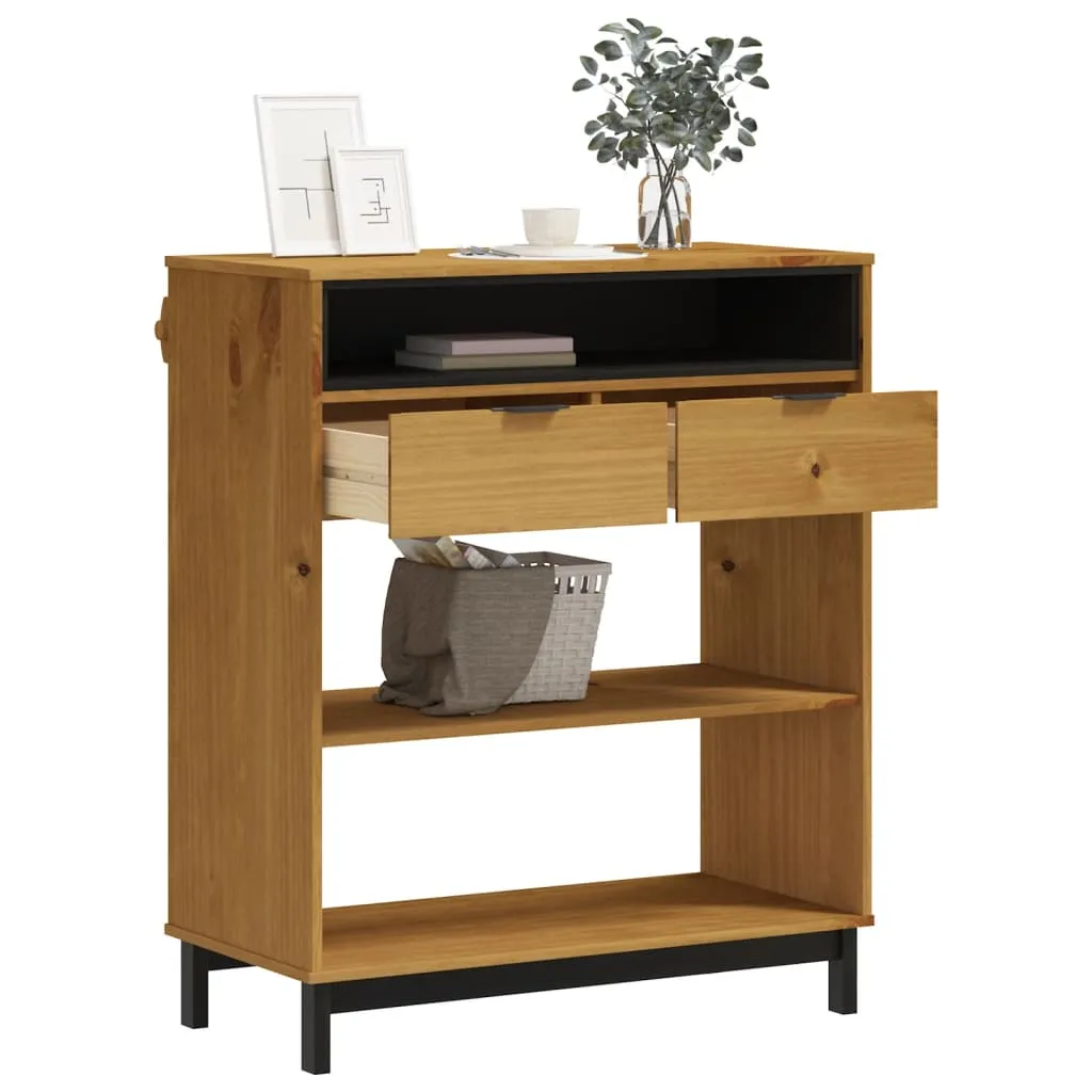 Bartisch aus massivem Kiefernholz in Eichen-Optik 92x45x110 cm