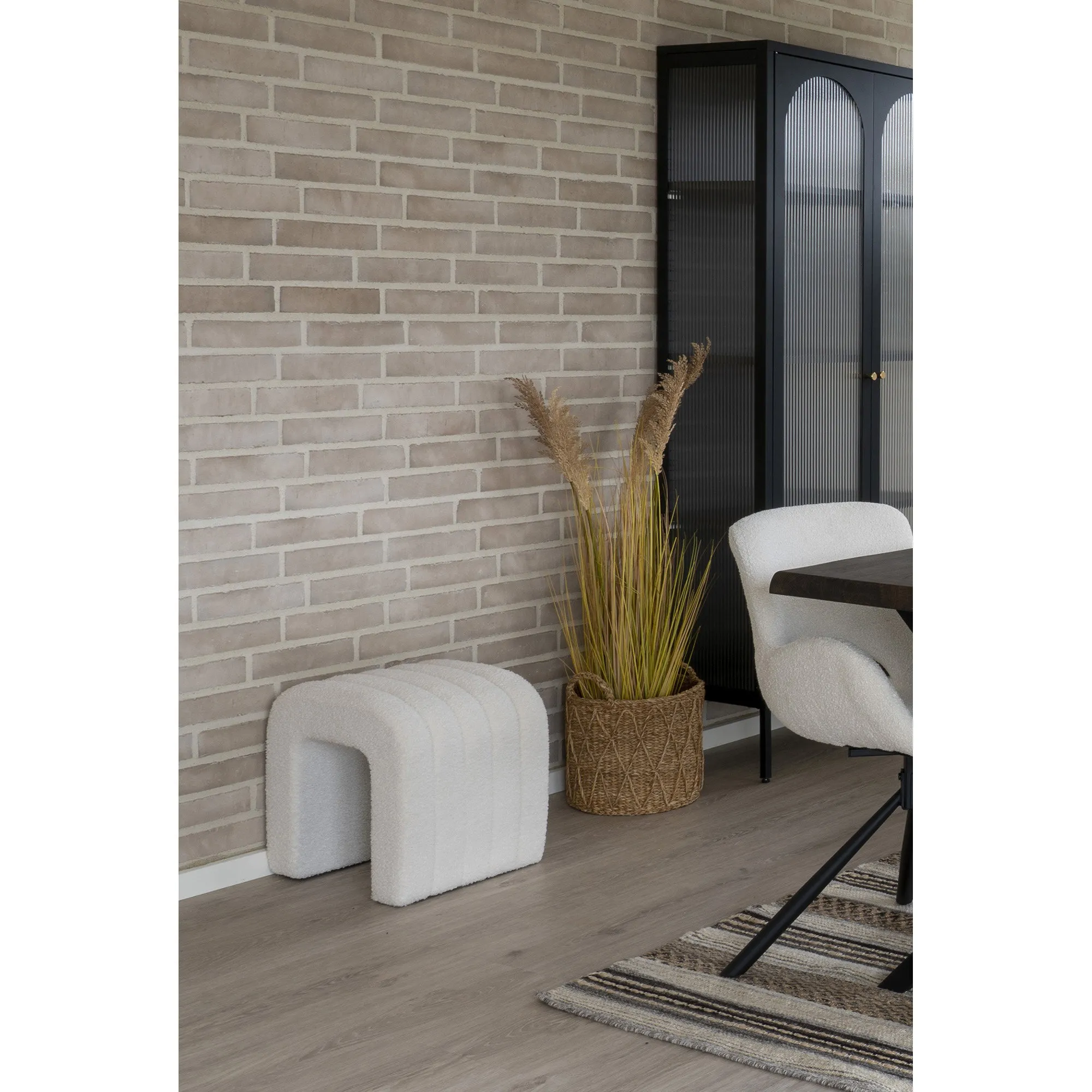 tinkaro Colma Pouf Teddy-Hocker 42 x 41 x 36 cm Weiß